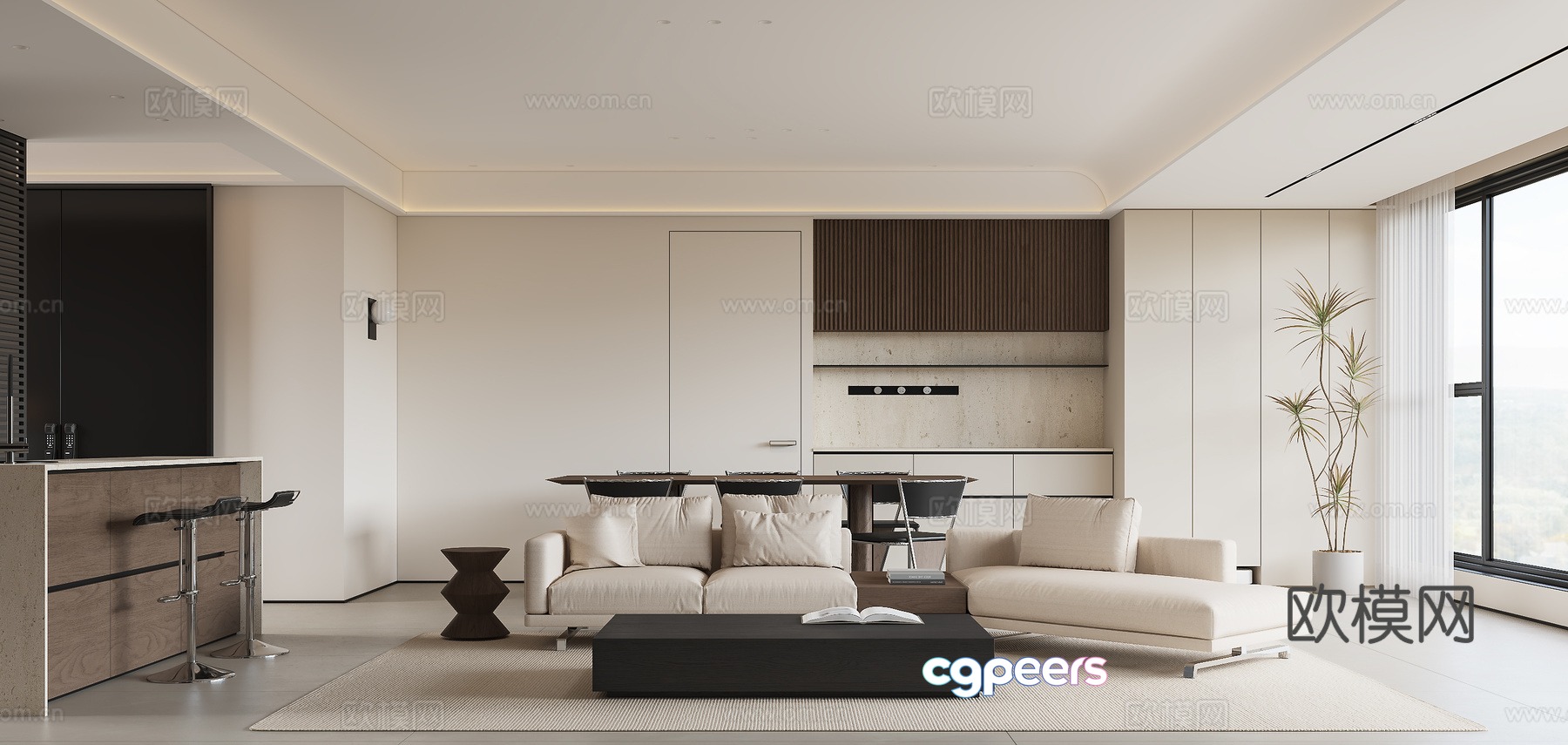 Modern Italian dining room 3d model Modern Italian dining room 3d model