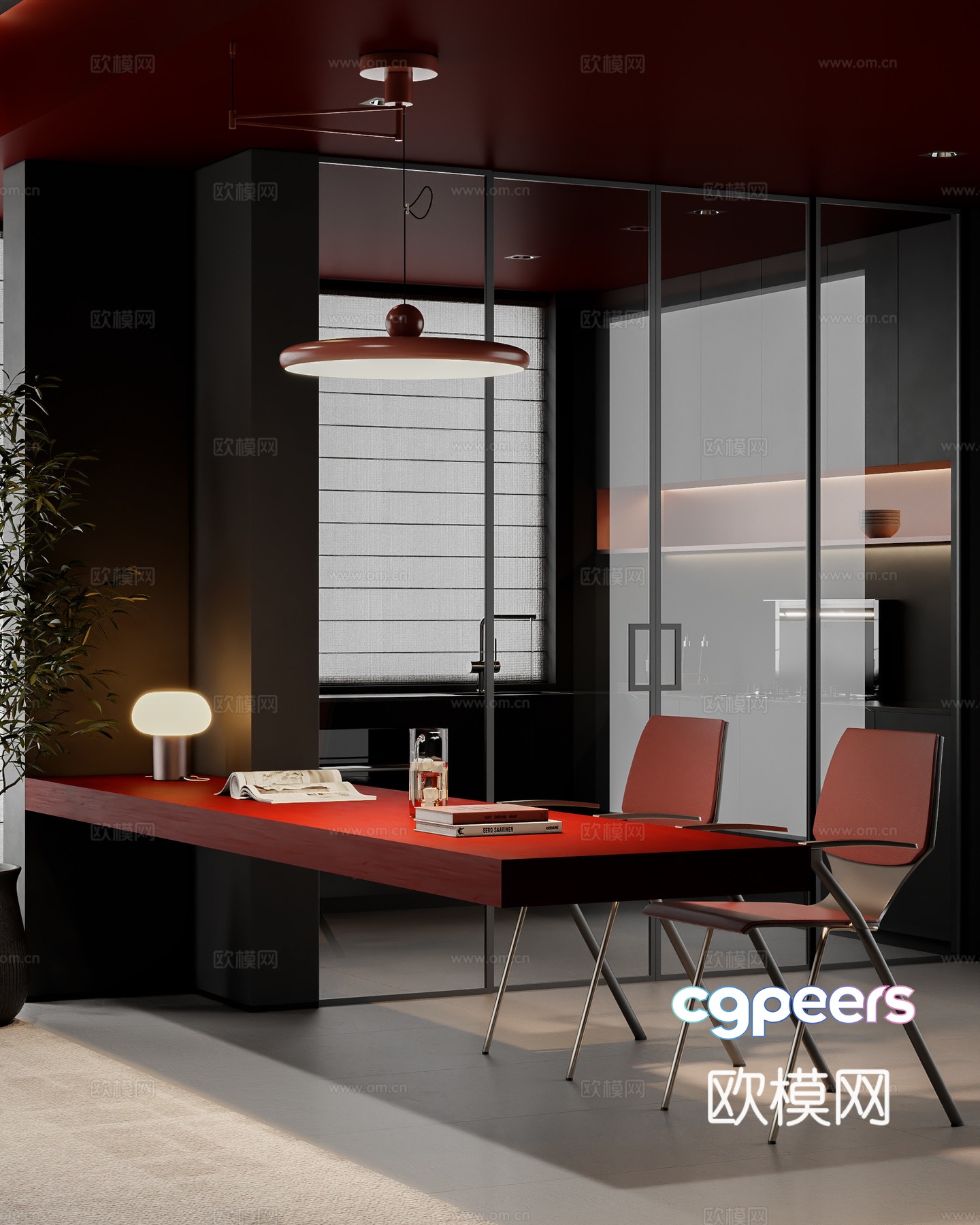Modern study 3d model Modern study 3d model