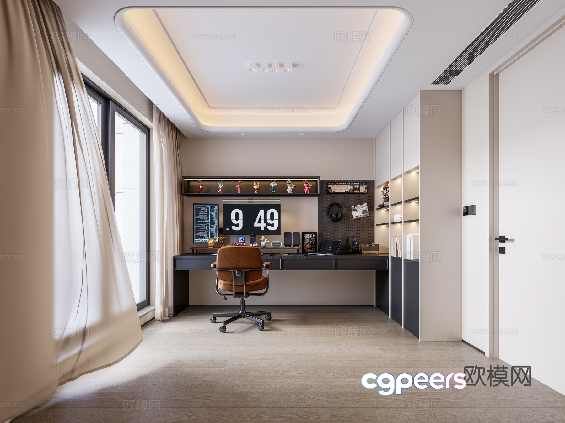Middle-aged study room 3D model Middle-aged study room 3D model