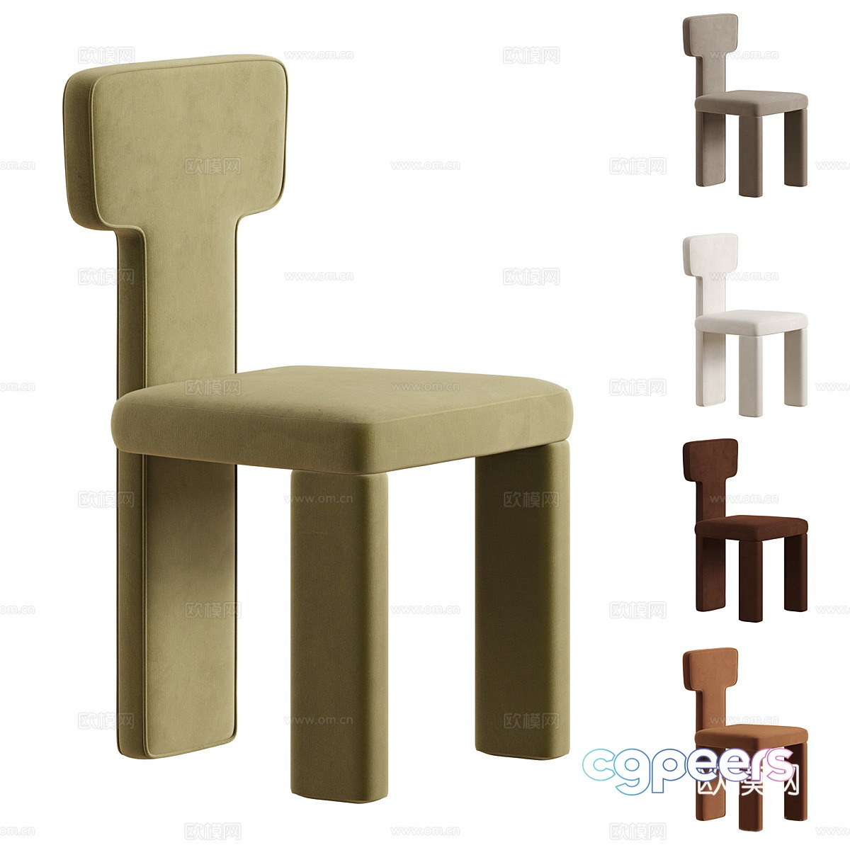 New Chinese Teo dining chair 3d model New Chinese Teo dining chair 3d model