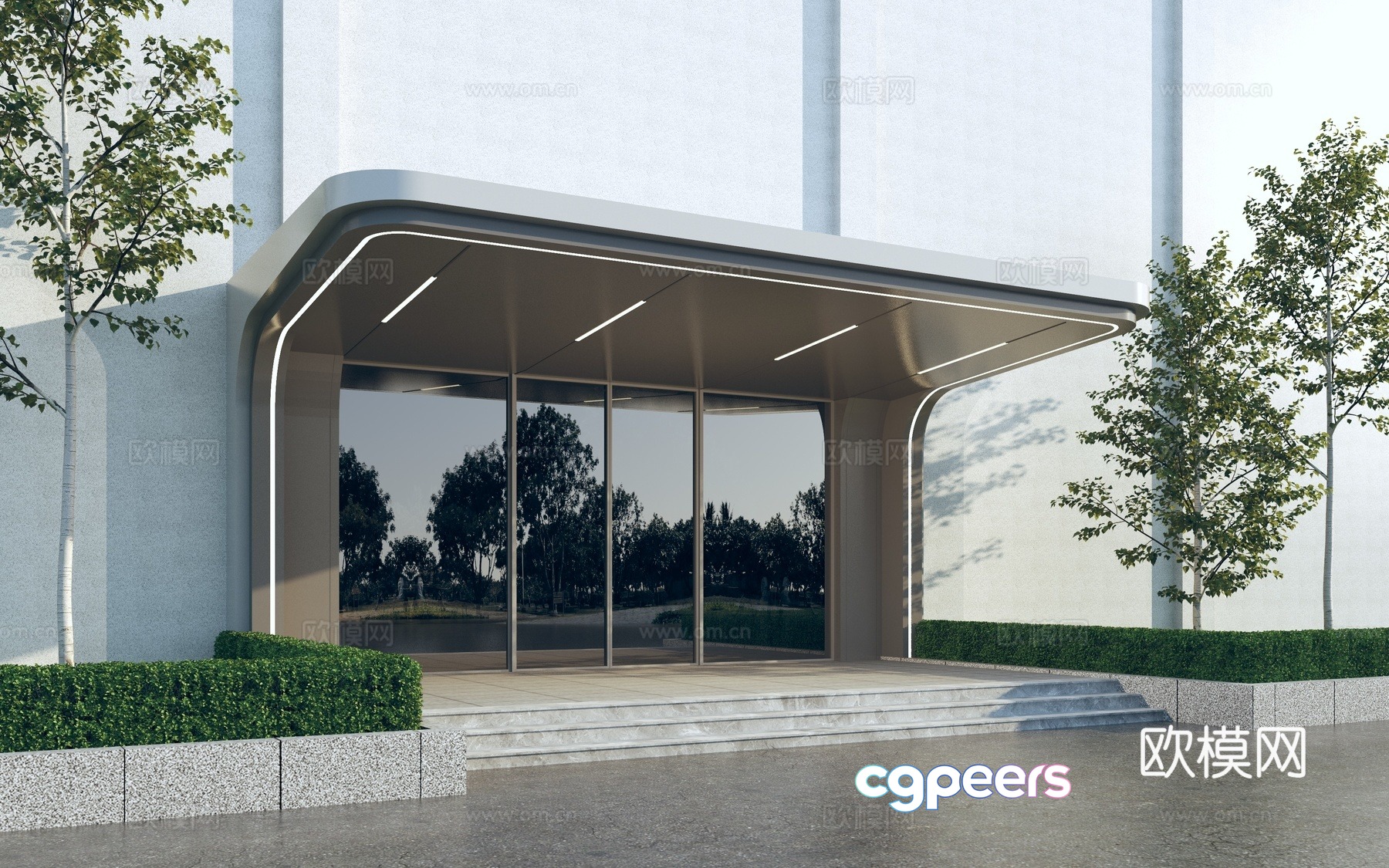 Modern beauty entrance awning 3d model Modern beauty entrance awning 3d model