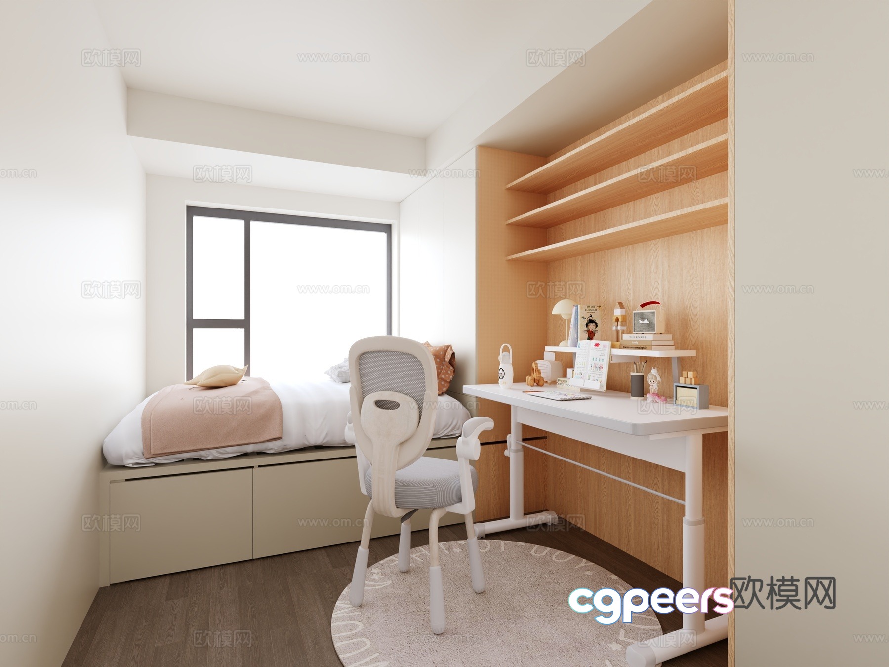 Modern girl room 3d model Modern girl room 3d model