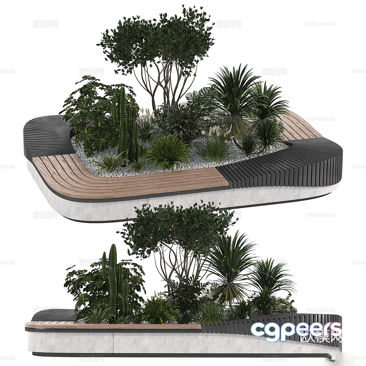 Park landscape Park bench 3d model Park landscape Park bench 3d model