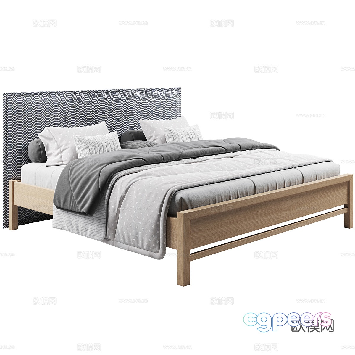 Rene bed double bed 3d model Rene bed double bed 3d model
