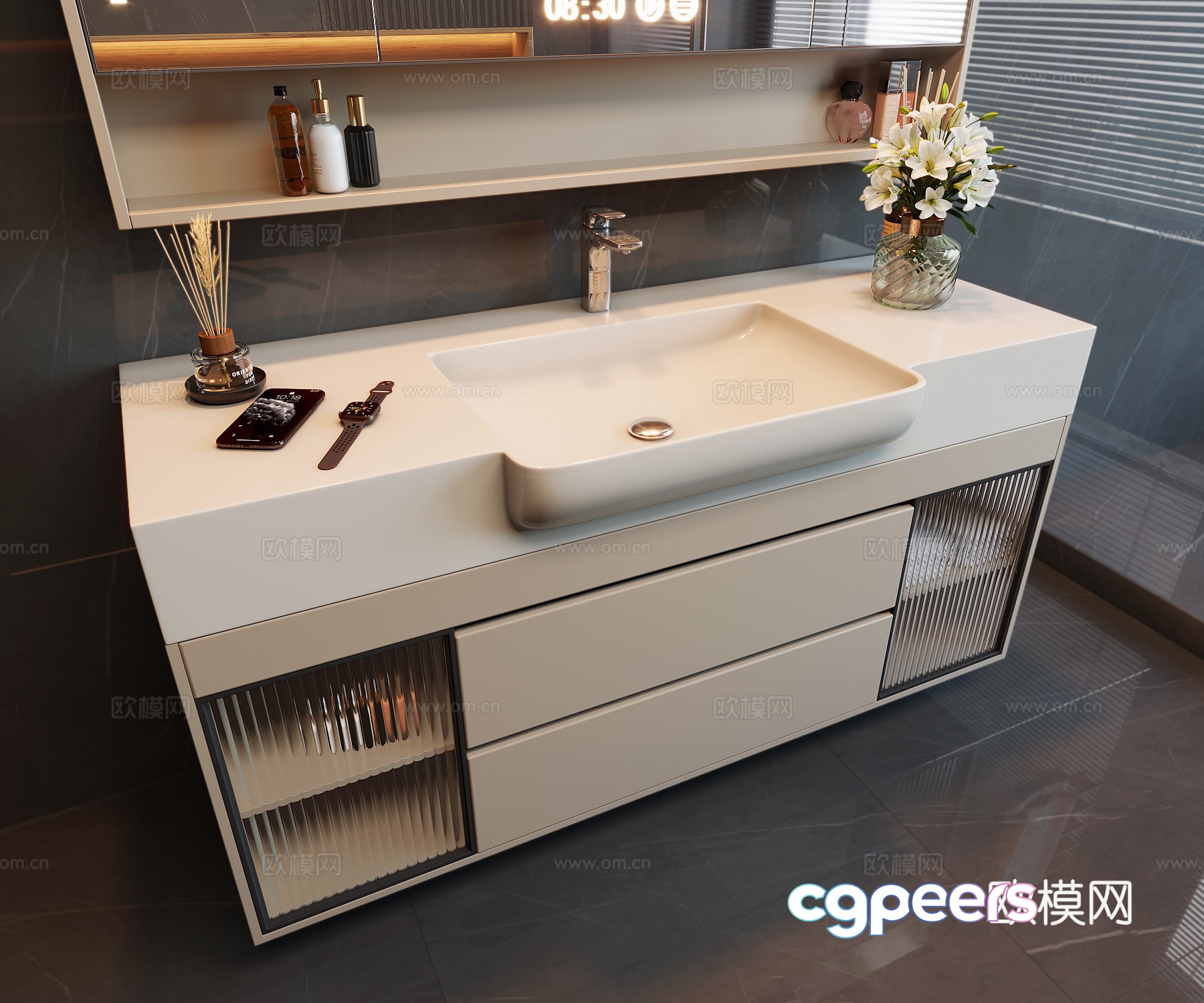 Modern bathroom cabinet 3d model Modern bathroom cabinet 3d model