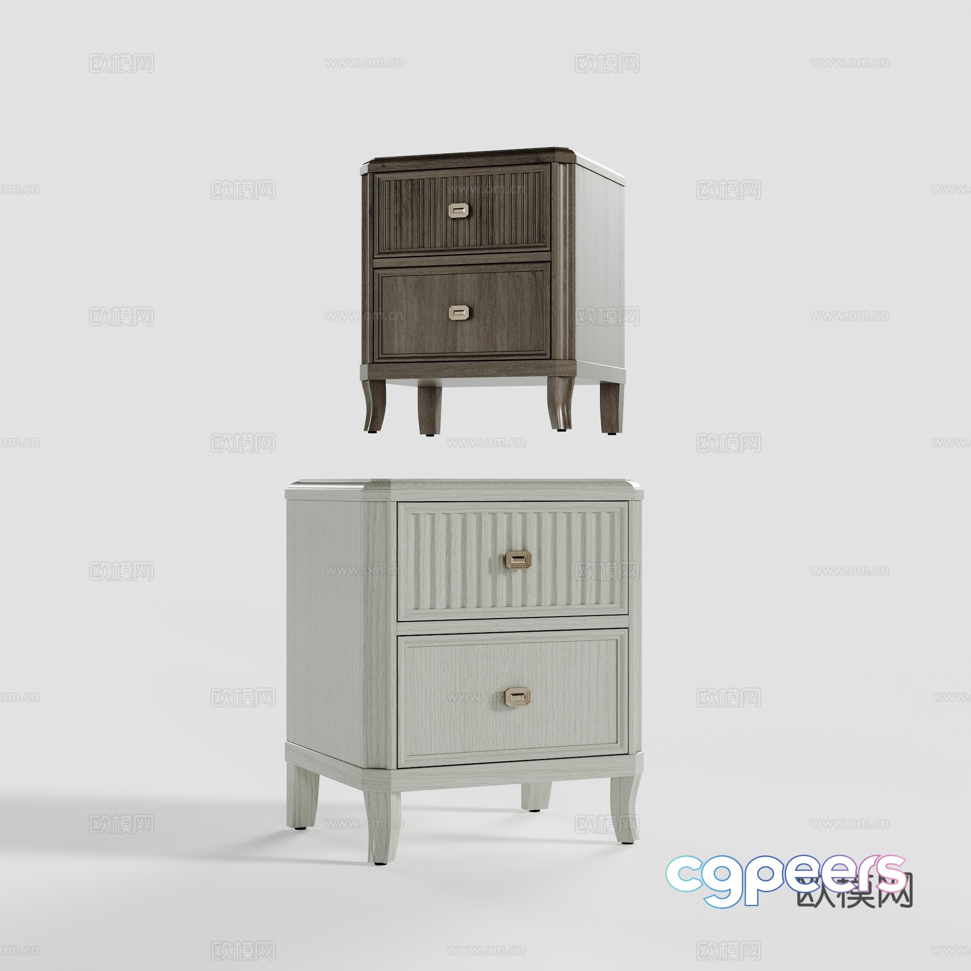 American bedside table 3D model American bedside table 3D model