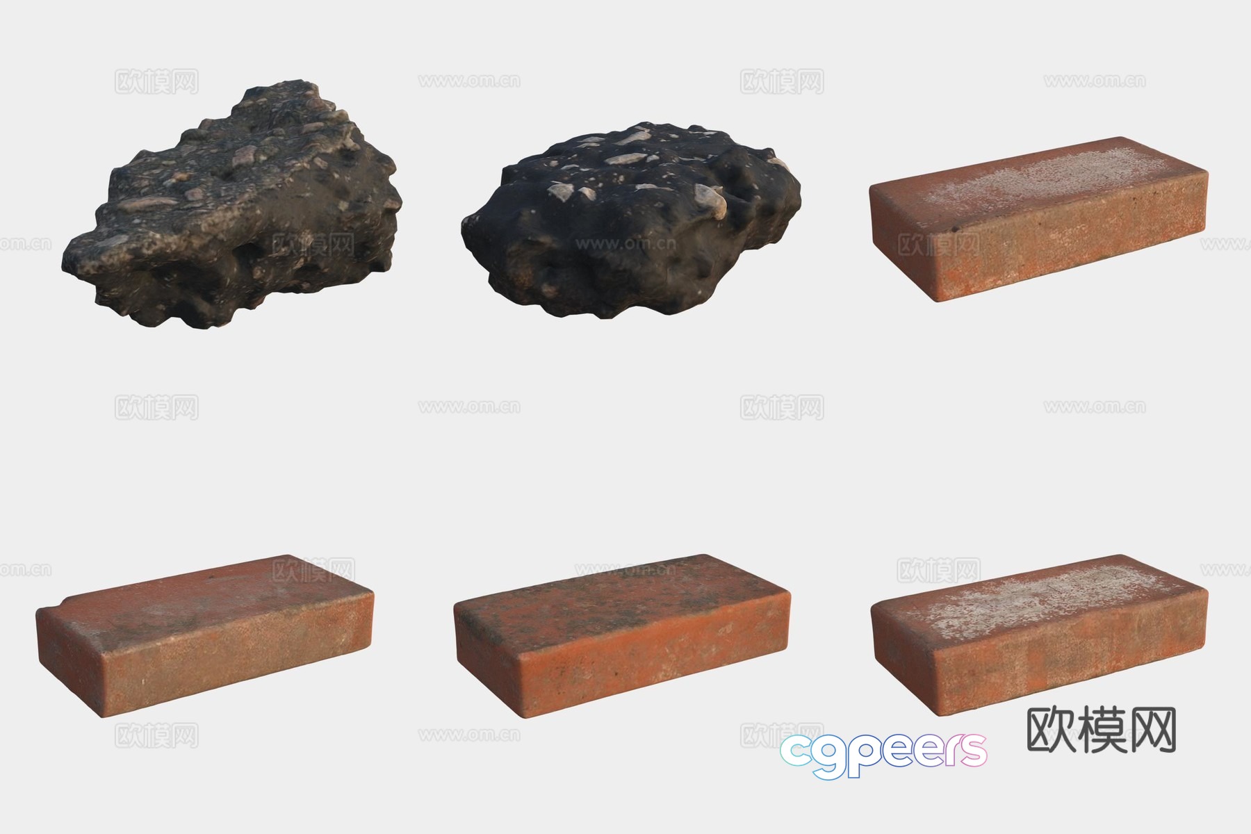 Brick stone building materials 3d model Brick stone building materials 3d model