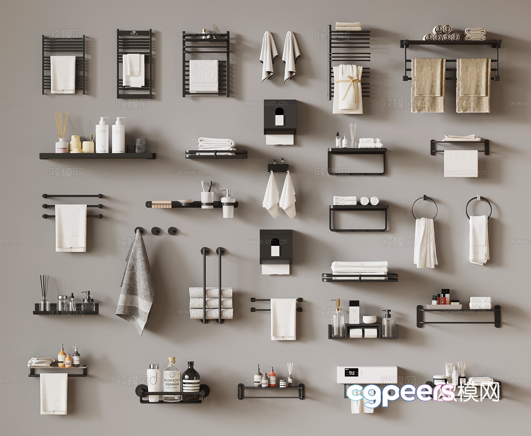 Bathroom small pieces Modern towel rack Storage rack Toilet supplies 3D model Bathroom small pieces Modern towel rack Storage rack Toilet supplies 3D model