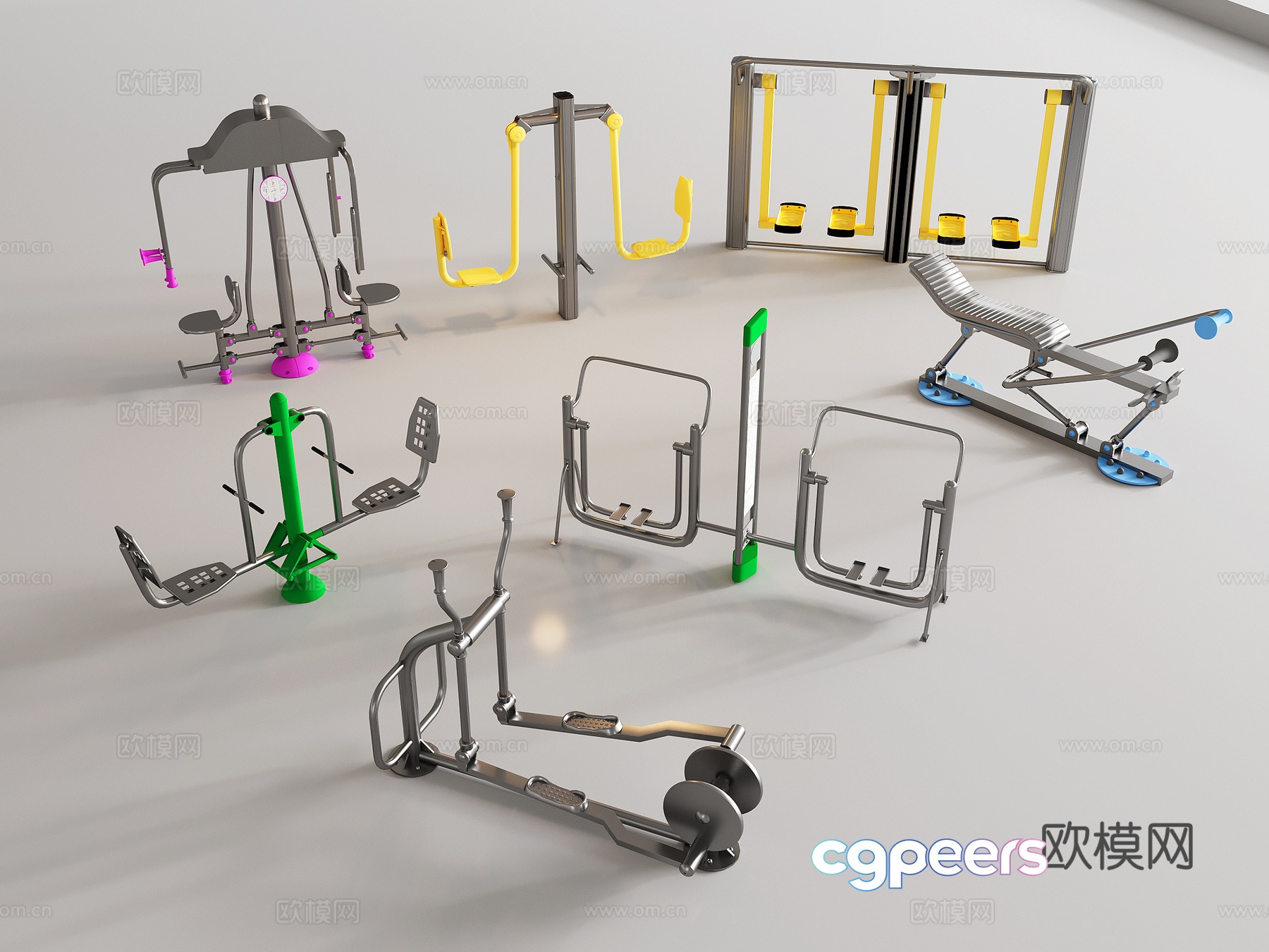 Modern sports equipment, Sheer fitness equipment, outdoor fitness equipment, community facilities, entertainment equipment 3D model Modern sports equipment, Sheer fitness equipment, outdoor fitness equipment, community facilities, entertainment equipment 3D model