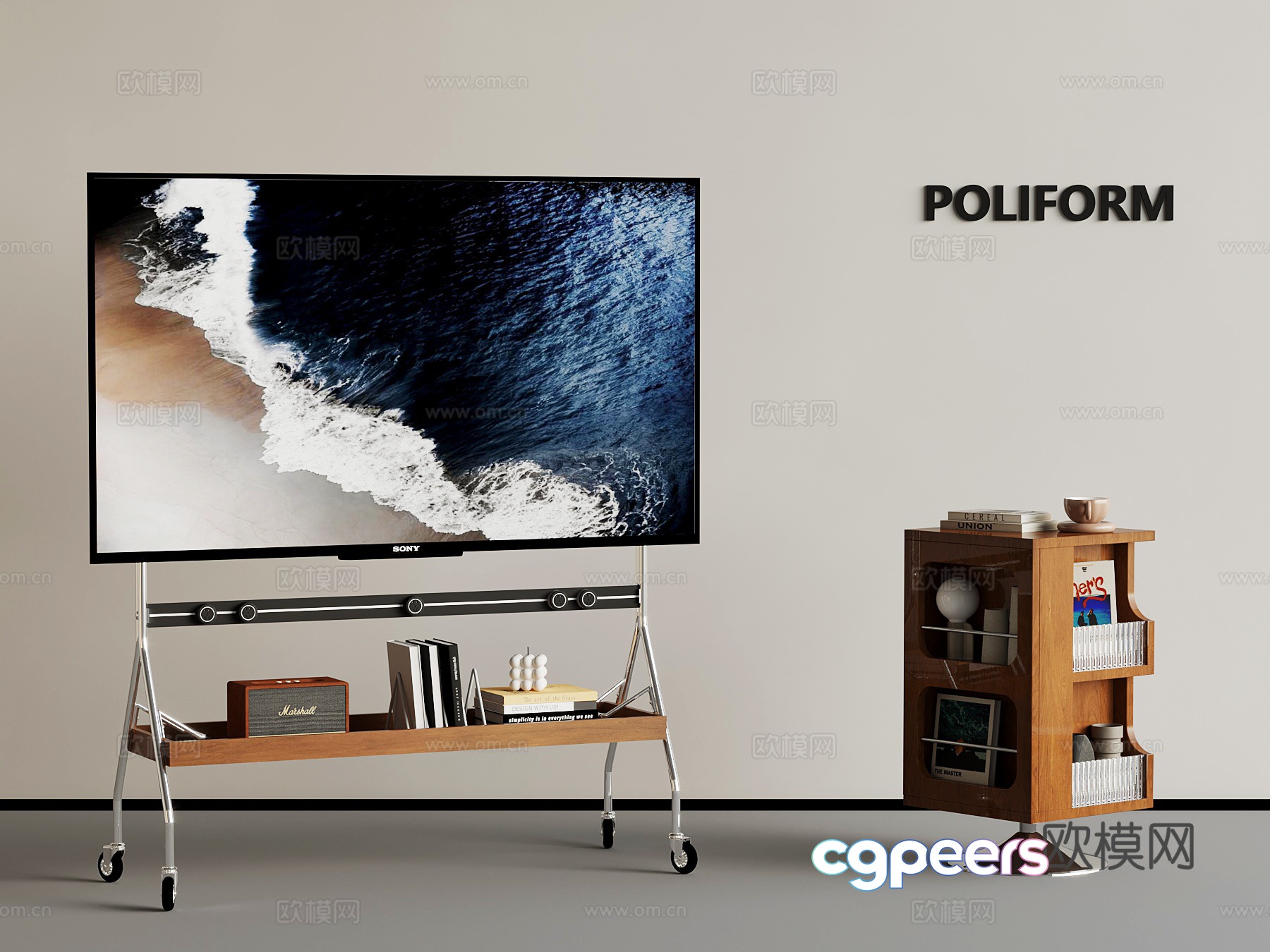 Modern mobile TV Conference TV Side 3D Model Modern mobile TV Conference TV Side 3D Model