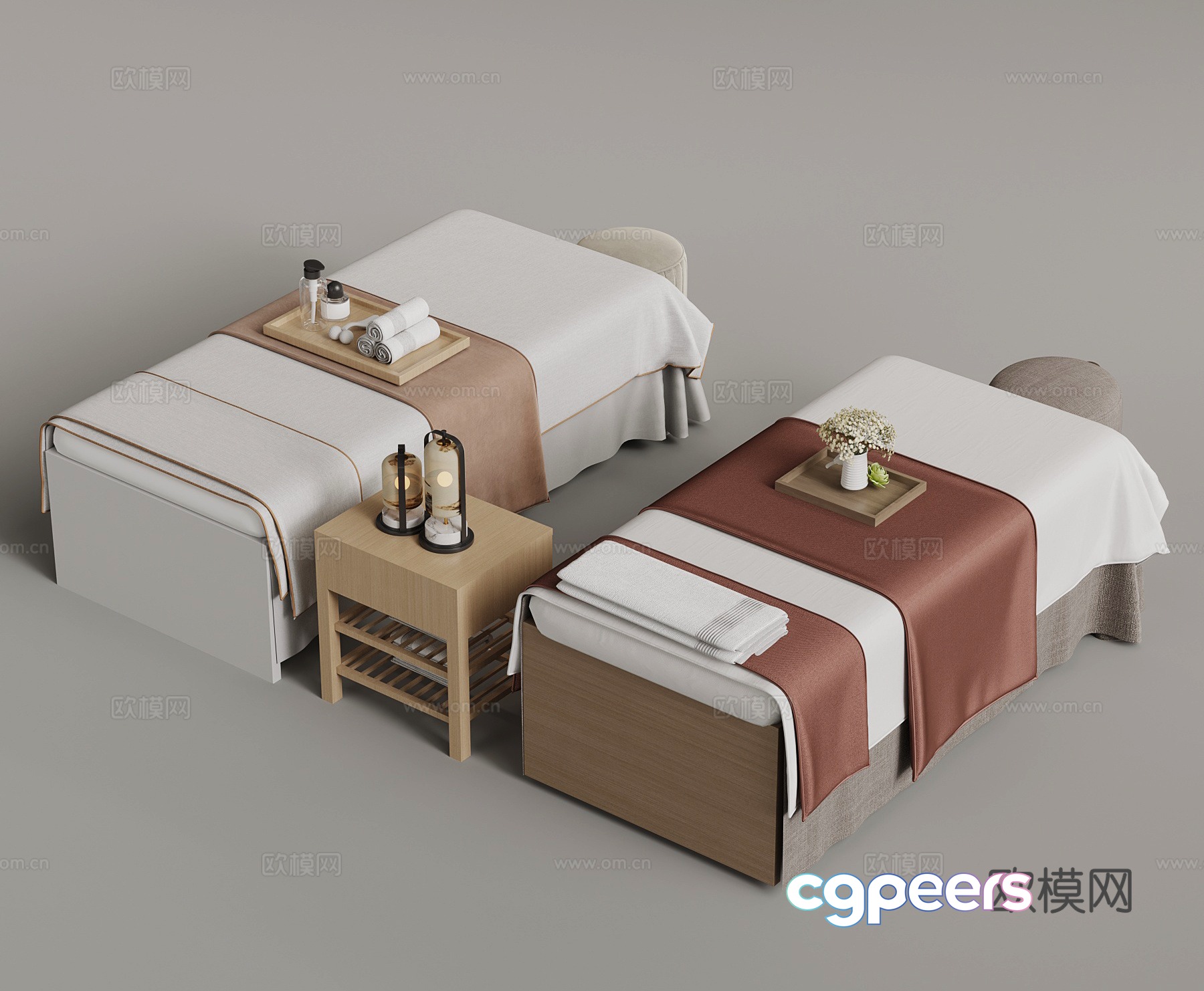 New Chinese massage table 3D model New Chinese massage table 3D model