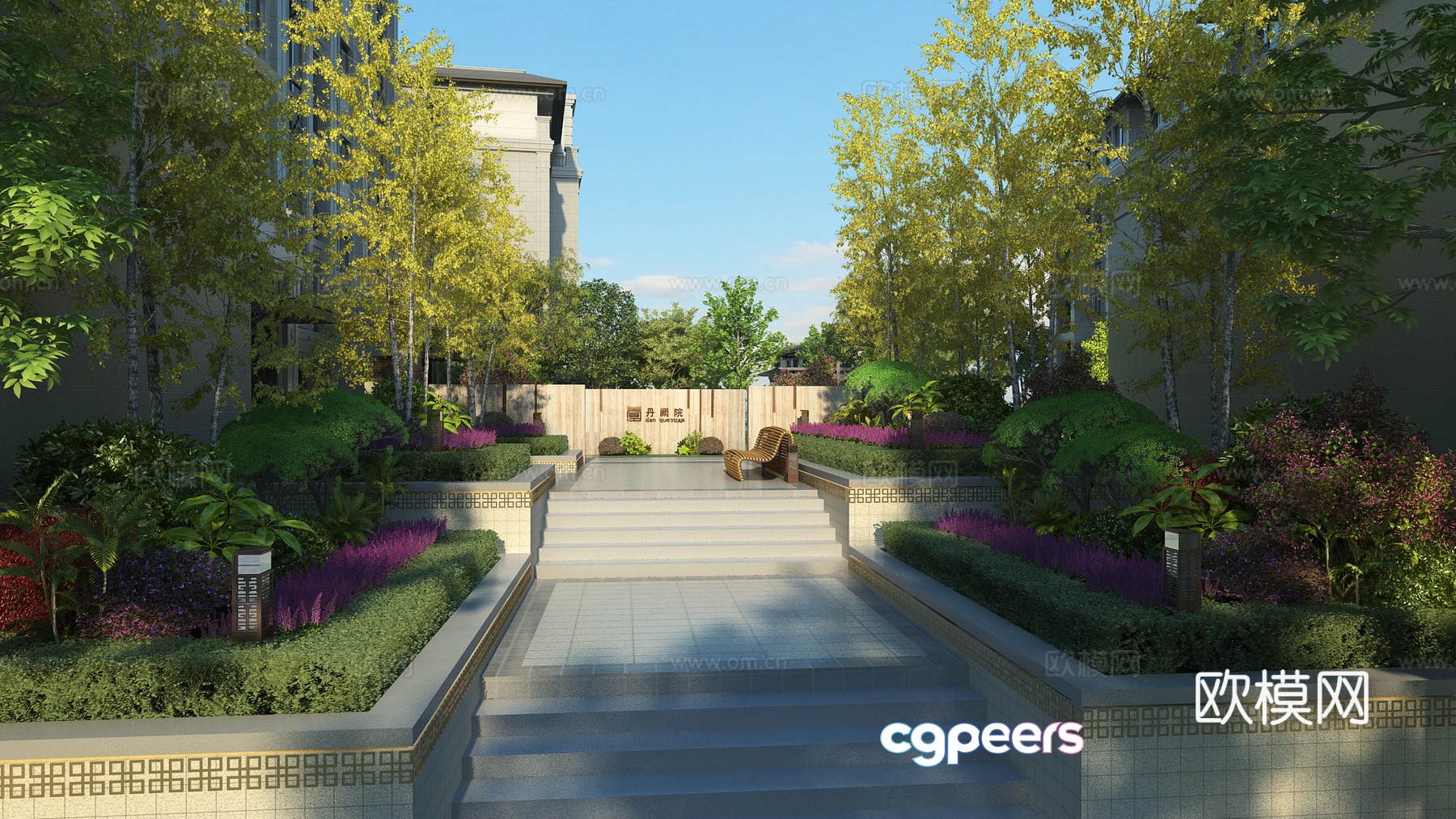 Modern garden landscape 3d model Modern garden landscape 3d model