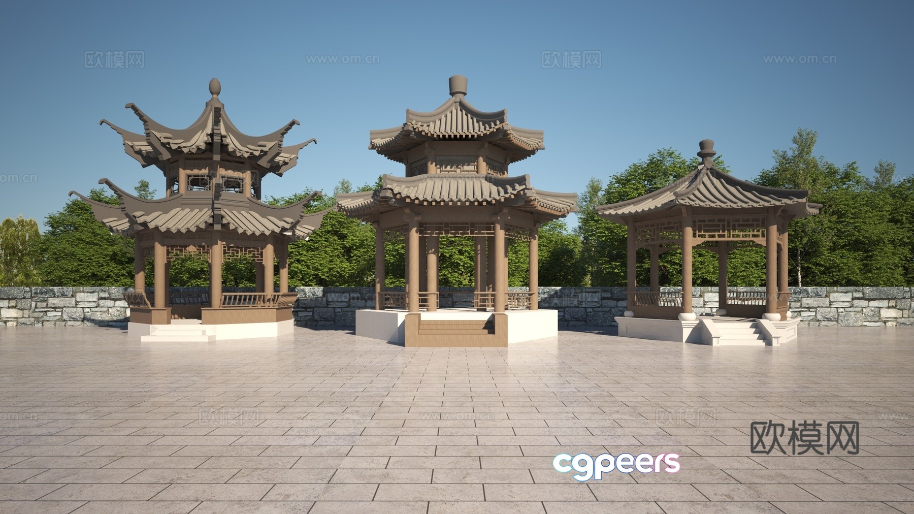 Chinese pavilion 3D model Chinese pavilion 3D model
