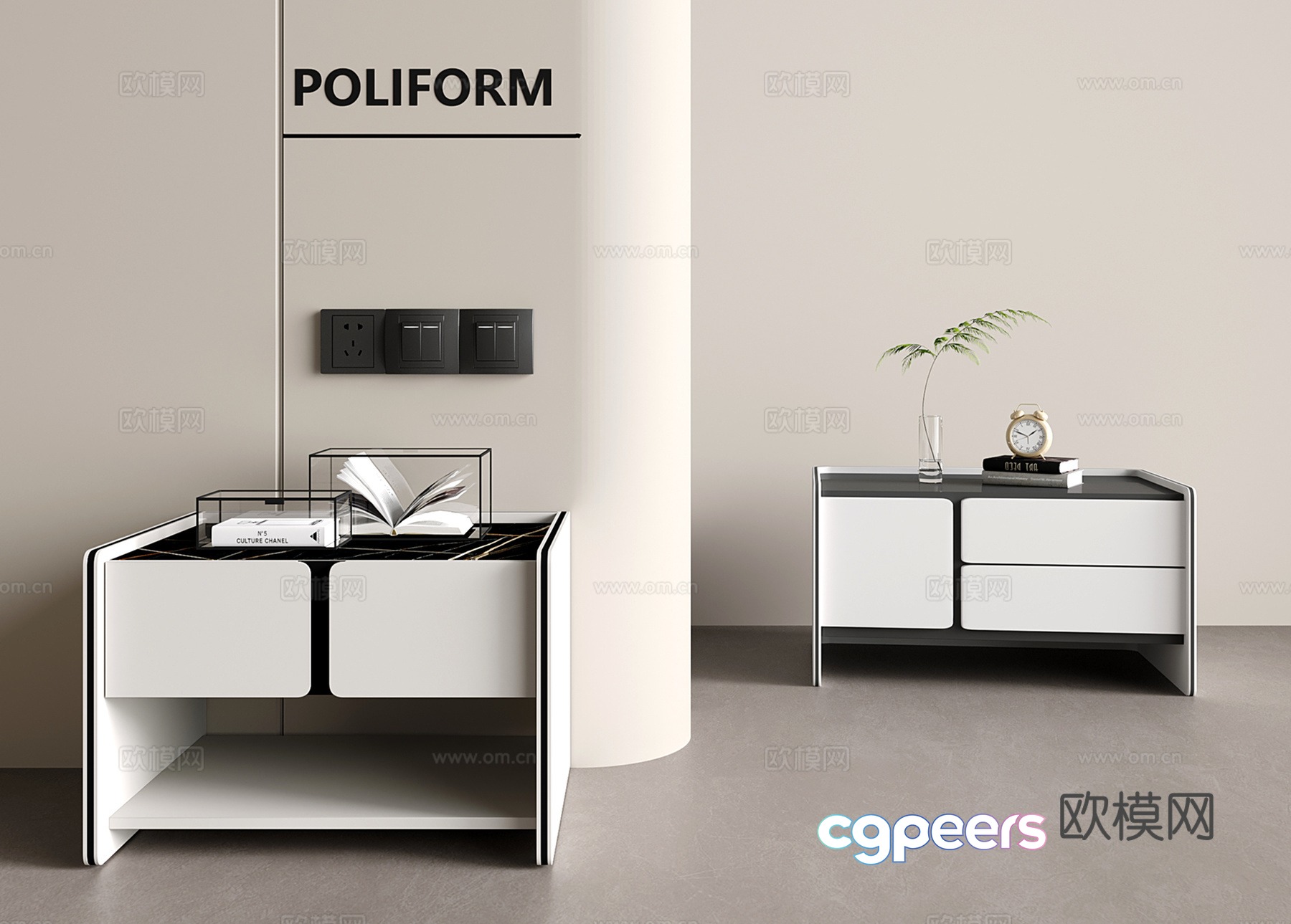 Modern night table 3d model Modern night table 3d model