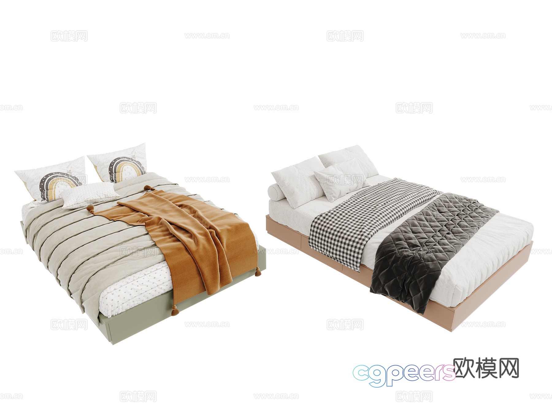 Modern tatami bed 3d model Modern tatami bed 3d model