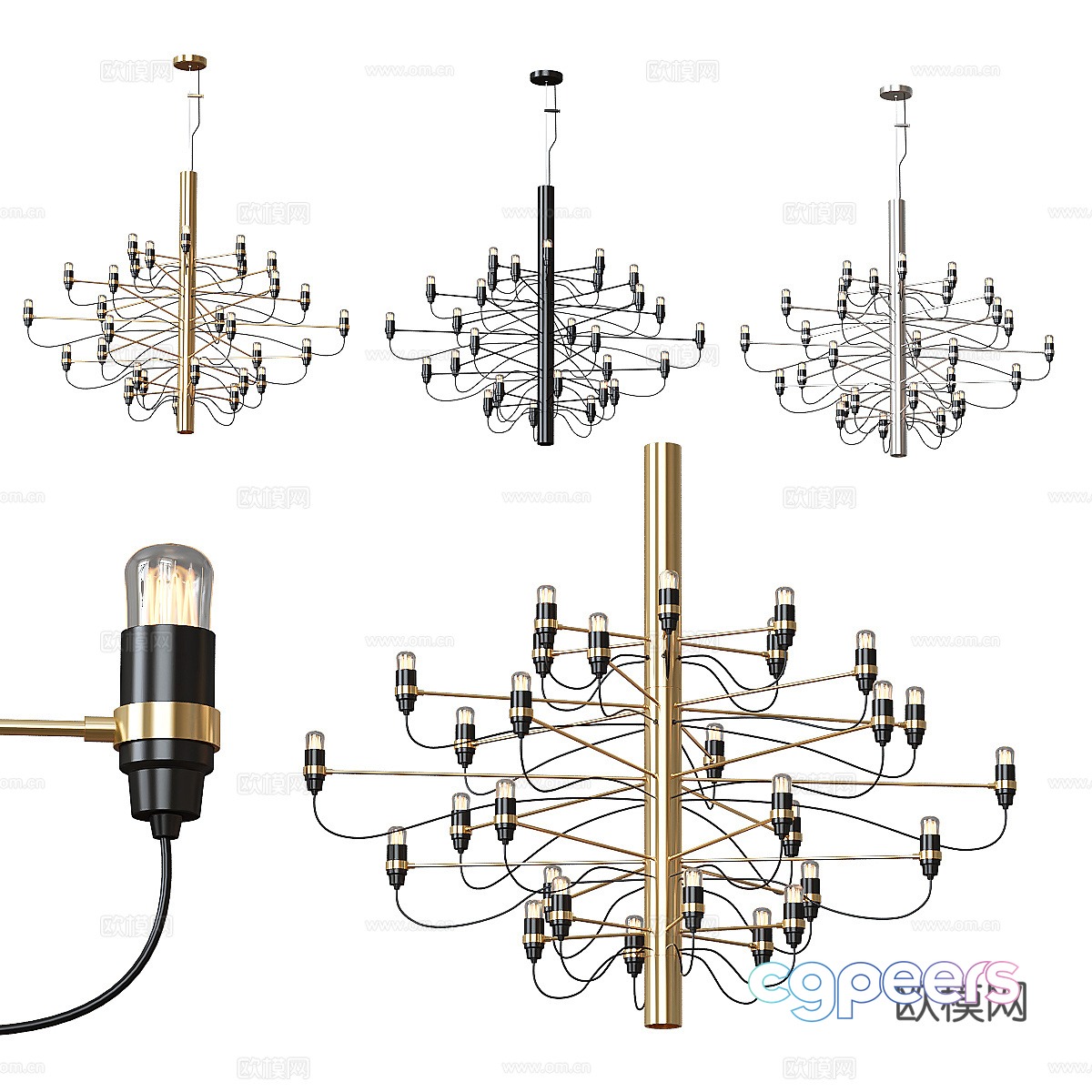 Modern light luxury decorative chandeliers 3d model Modern light luxury decorative chandeliers 3d model