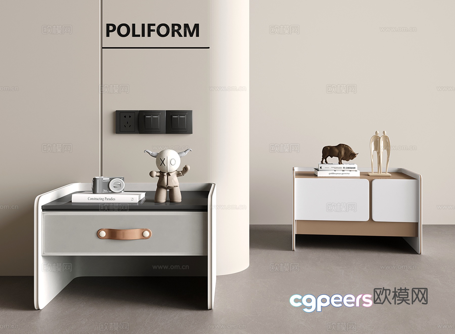 Modern night table 3d model Modern night table 3d model