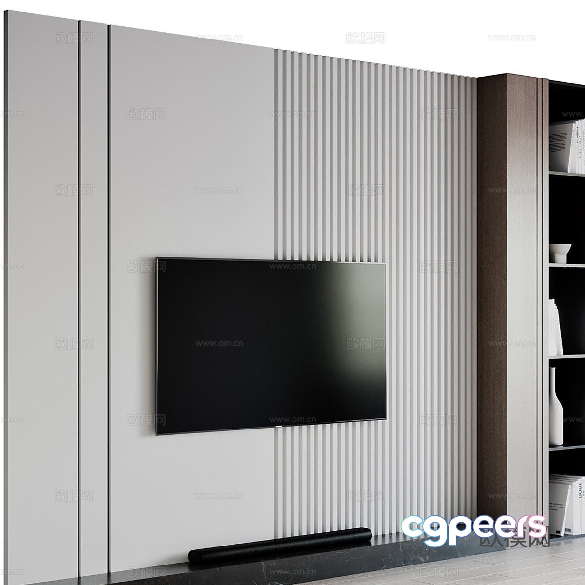 Modern TV background wall 3d model Modern TV background wall 3d model