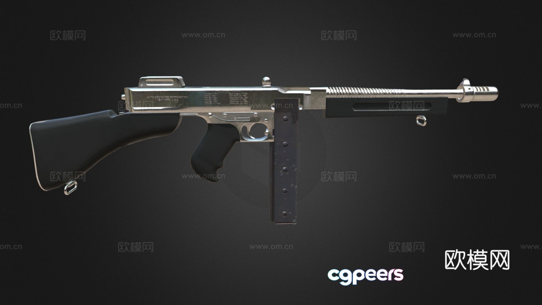 Silver Plate - Thomson Gun - PUBG3d model Silver Plate - Thomson Gun - PUBG3d model