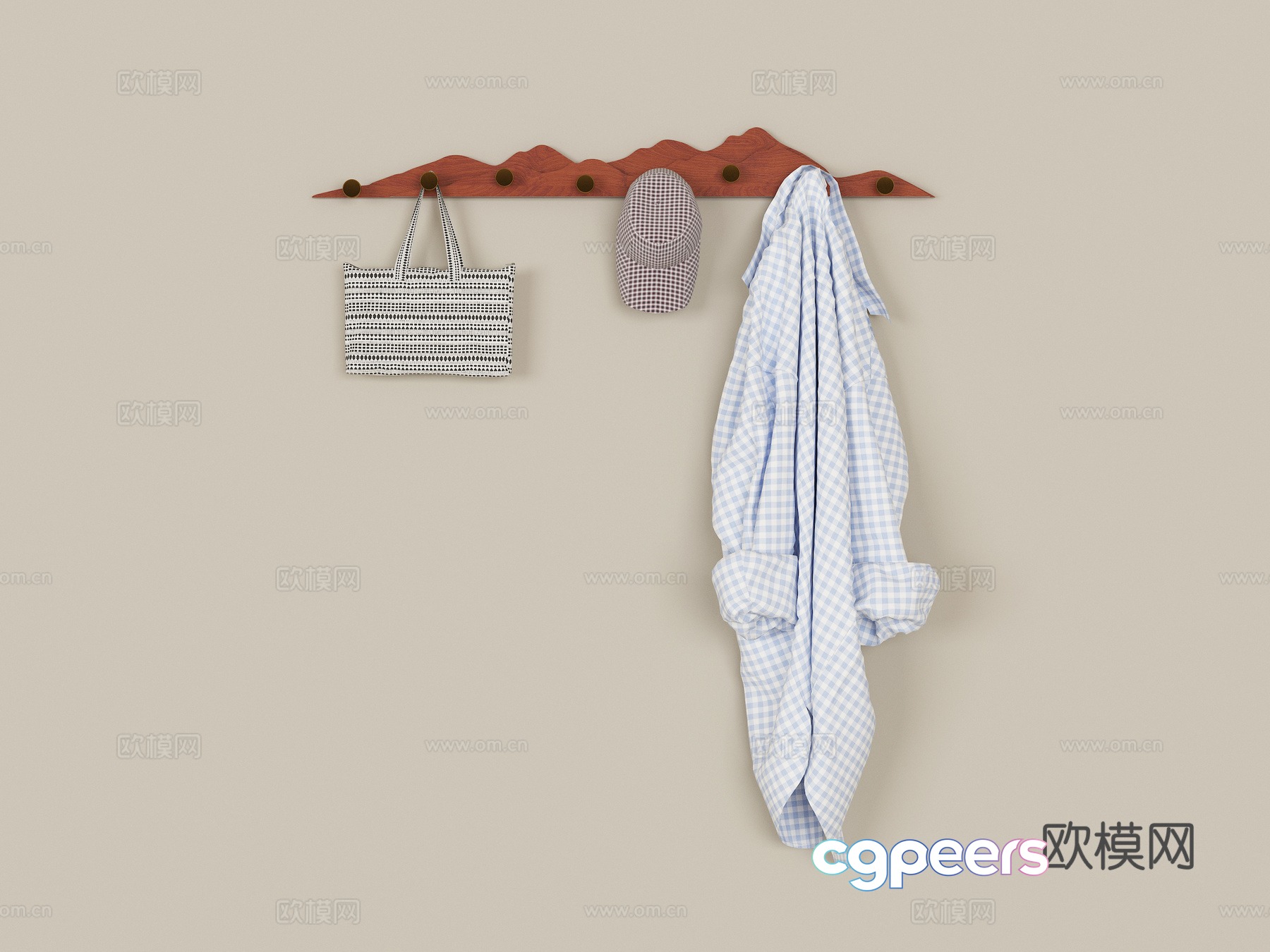 Modern minimalist coat hook 3D model Modern minimalist coat hook 3D model