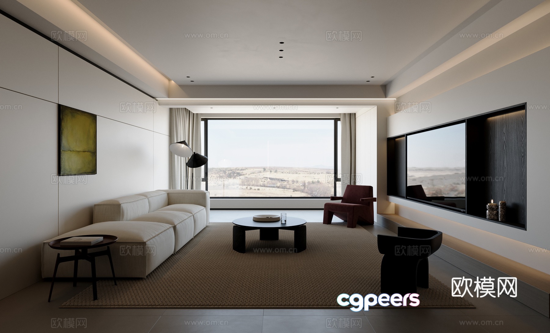 Modern Italian living room 3d model Modern Italian living room 3d model