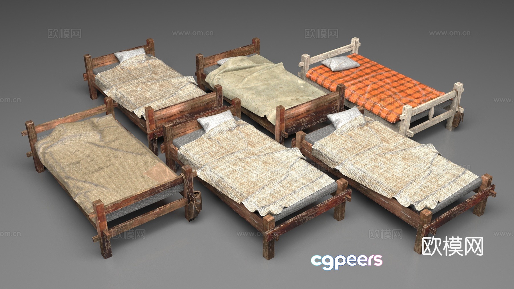 Wooden bed 3d model Wooden bed 3d model