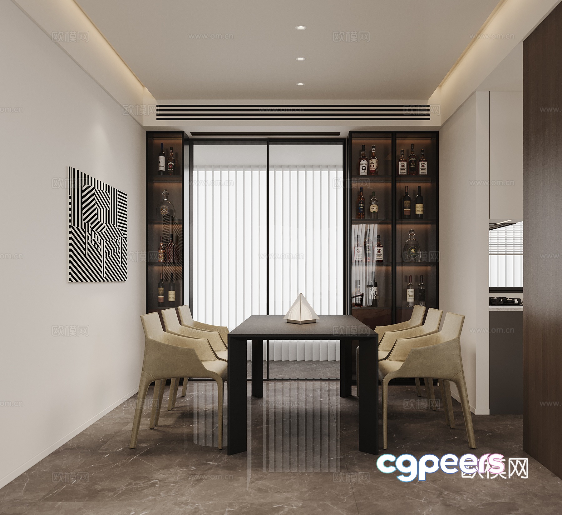 Modern Italian restaurant 3d model Modern Italian restaurant 3d model