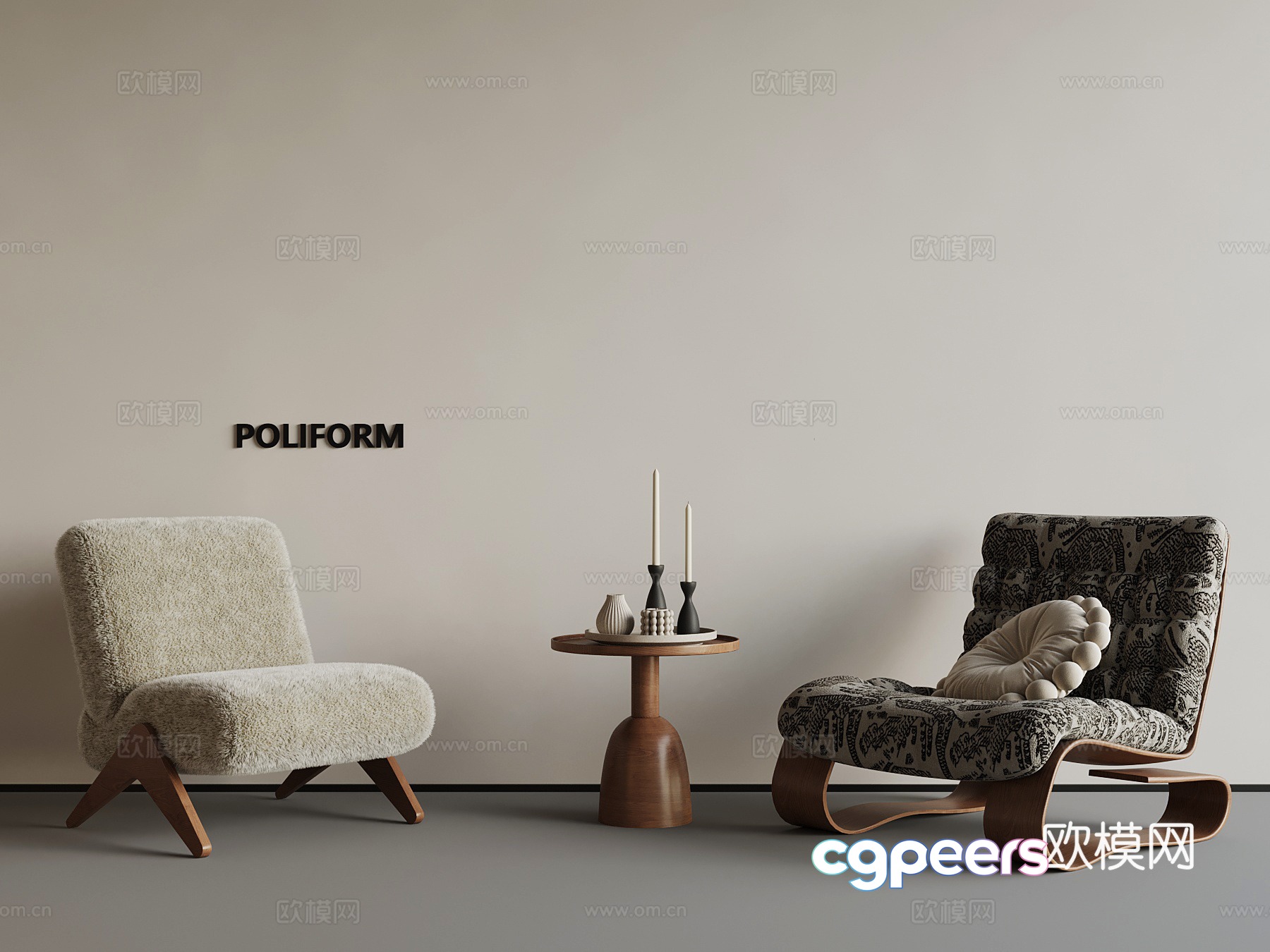 Medium style leisure chair chair side 3d model Medium style leisure chair chair side 3d model