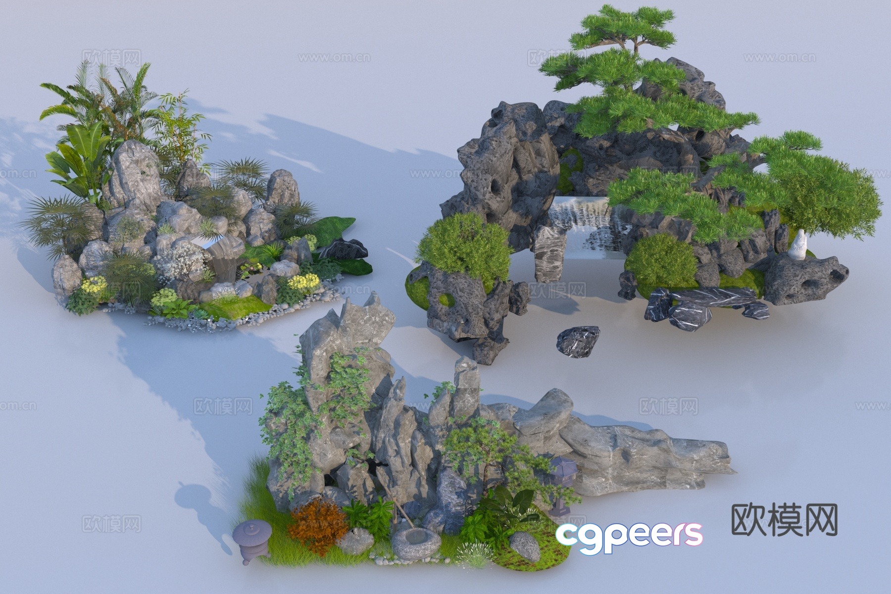 Modern rockery stone combination 3D model Modern rockery stone combination 3D model