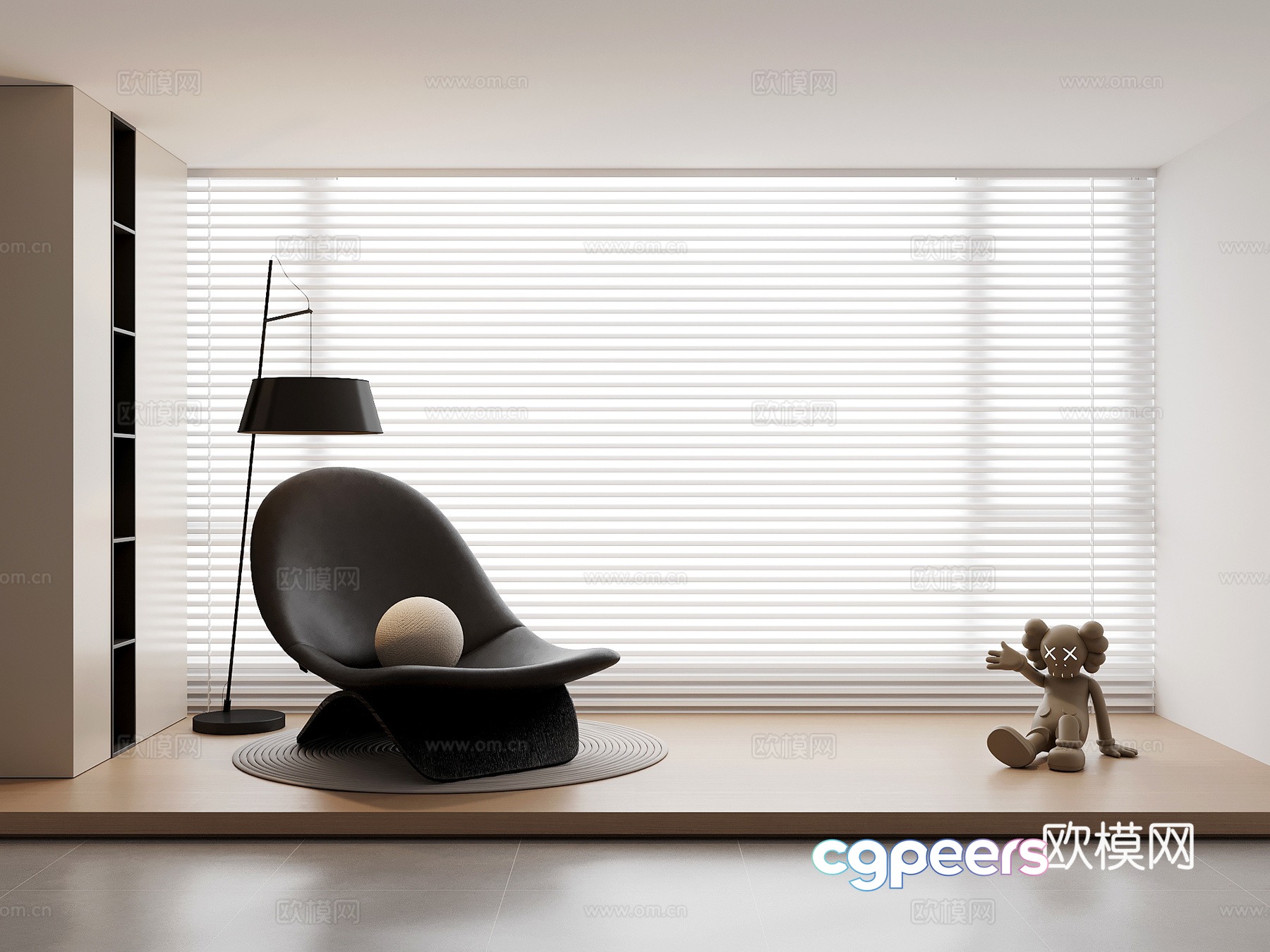 Recliner modern casual recliner chair single sofa sculpture floor lamp 3d model Recliner modern casual recliner chair single sofa sculpture floor lamp 3d model