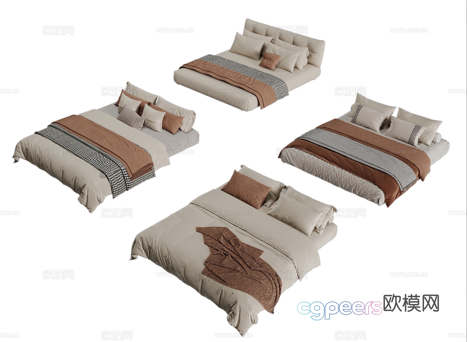 Modern mattress bedding quilt 3d model Modern mattress bedding quilt 3d model