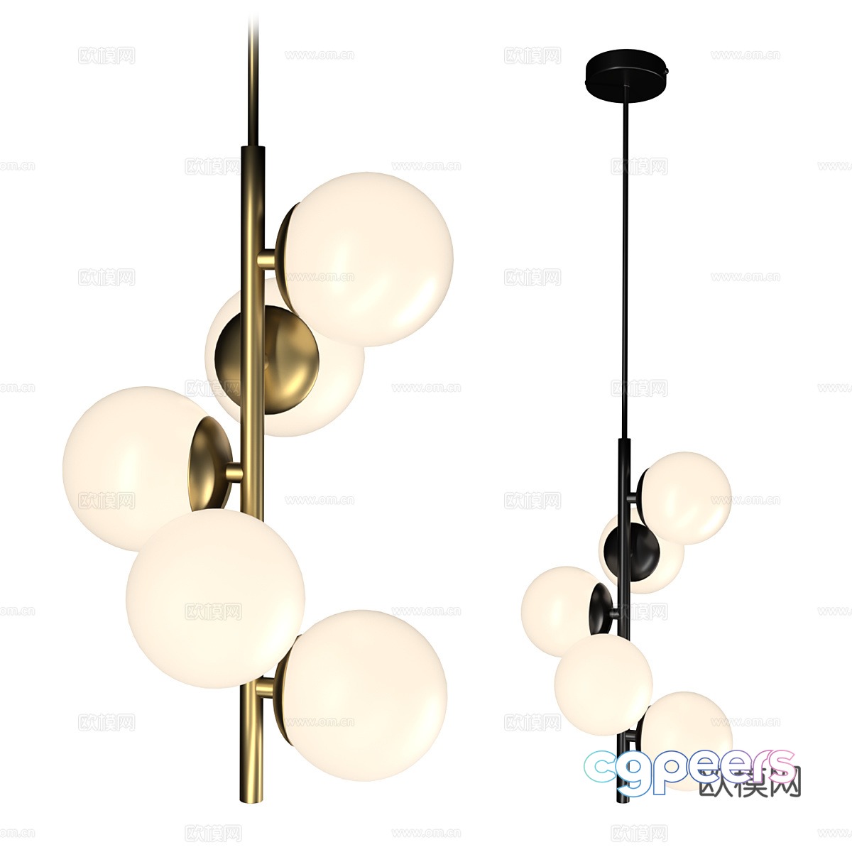 Modern light luxury decorative chandeliers 3d model