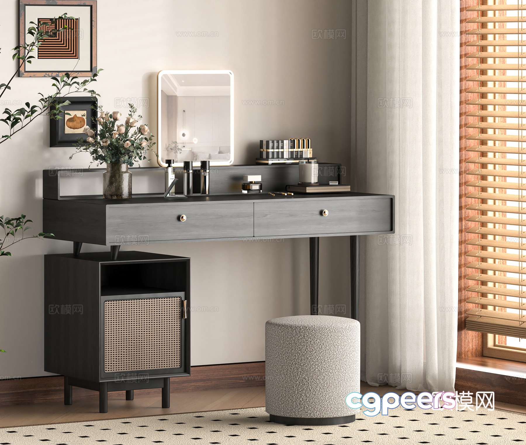 Modern dressing table 3d model Modern dressing table 3d model