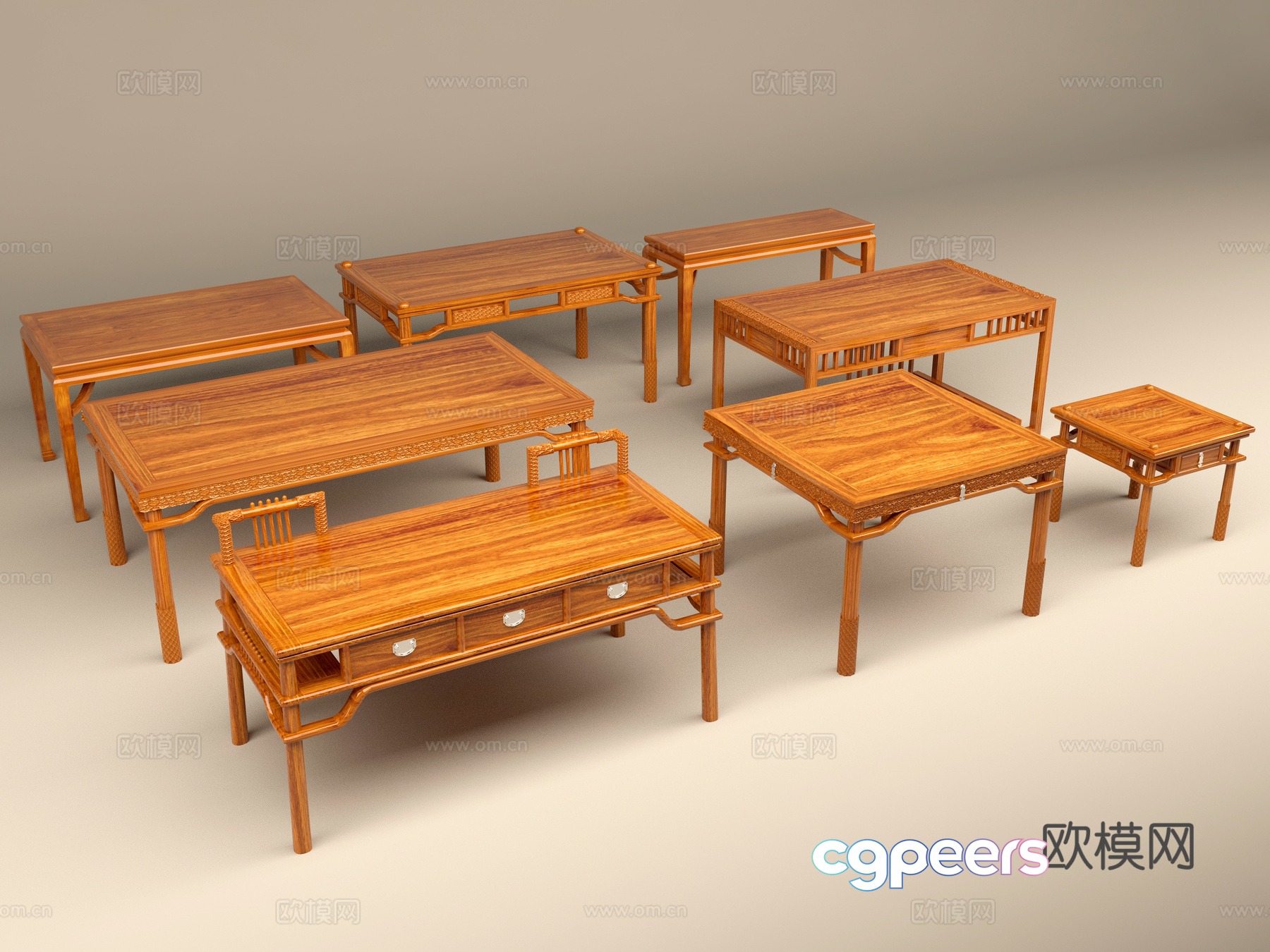 Table Wooden Table Carving Cloud Pattern 3d Model Table Wooden Table Carving Cloud Pattern 3d Model