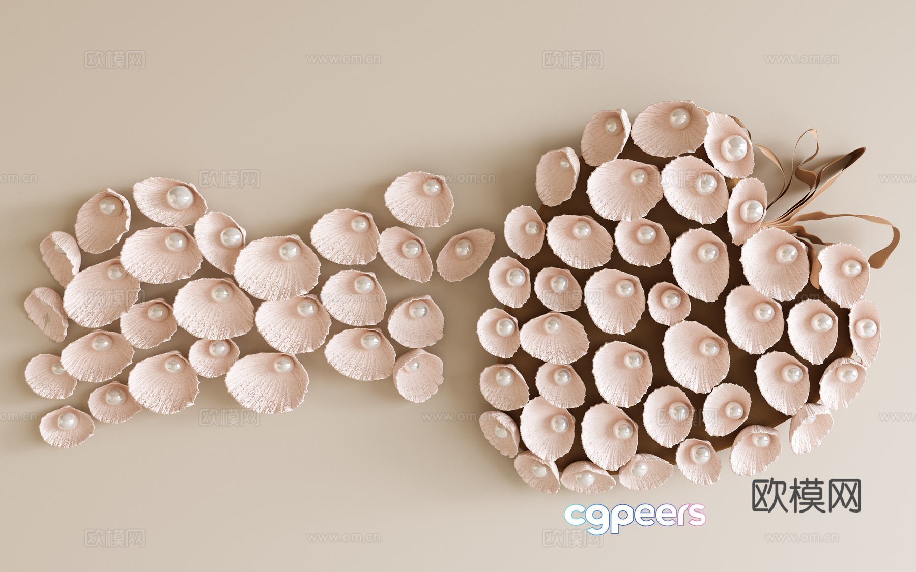 Modern wall decoration pendant shell pendant pearl wall decoration children pendant pearl pendant 3d model Modern wall decoration pendant shell pendant pearl wall decoration children pendant pearl pendant 3d model