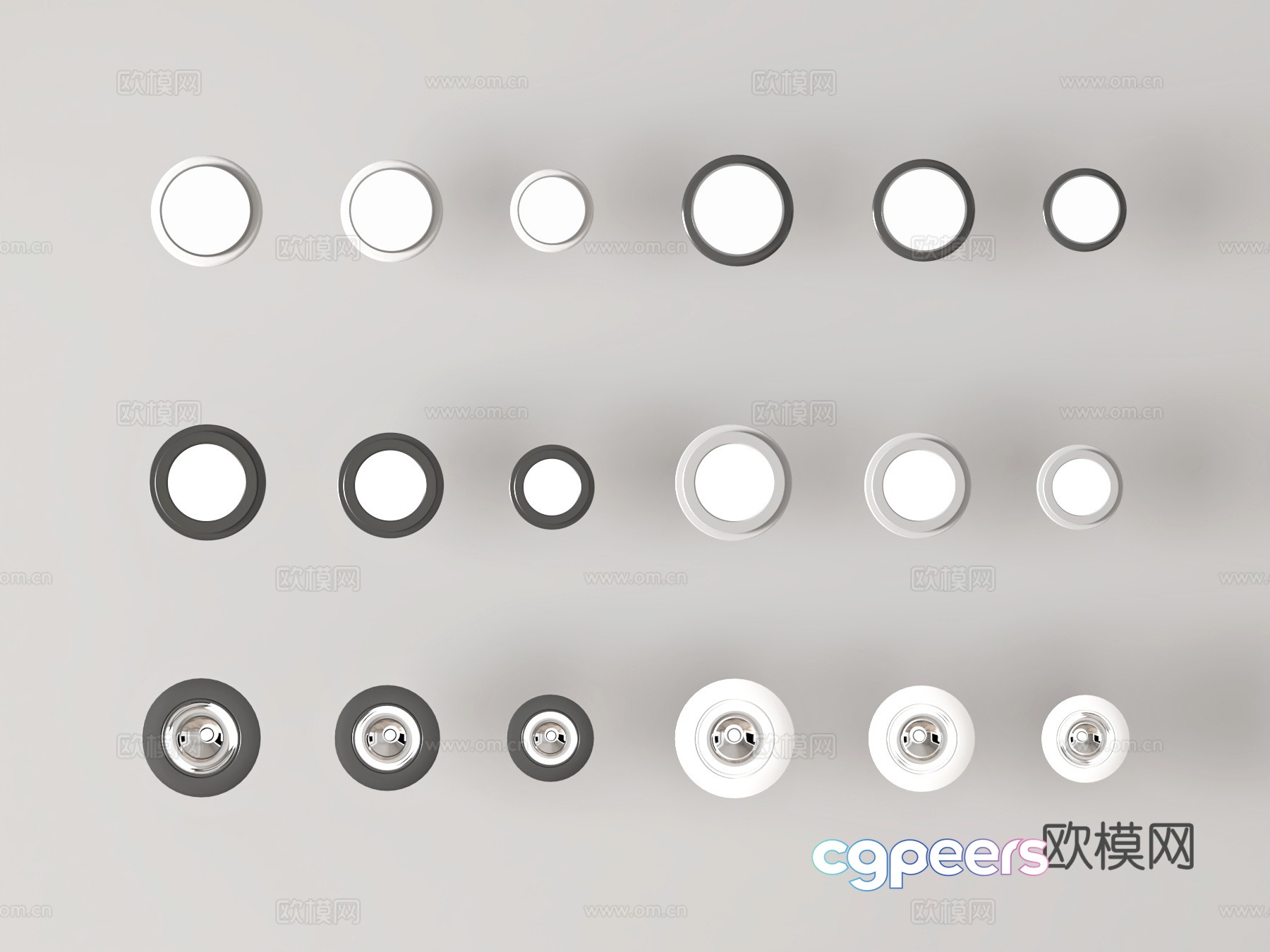 Modern downlight spotlight combination 3D model Modern downlight spotlight combination 3D model
