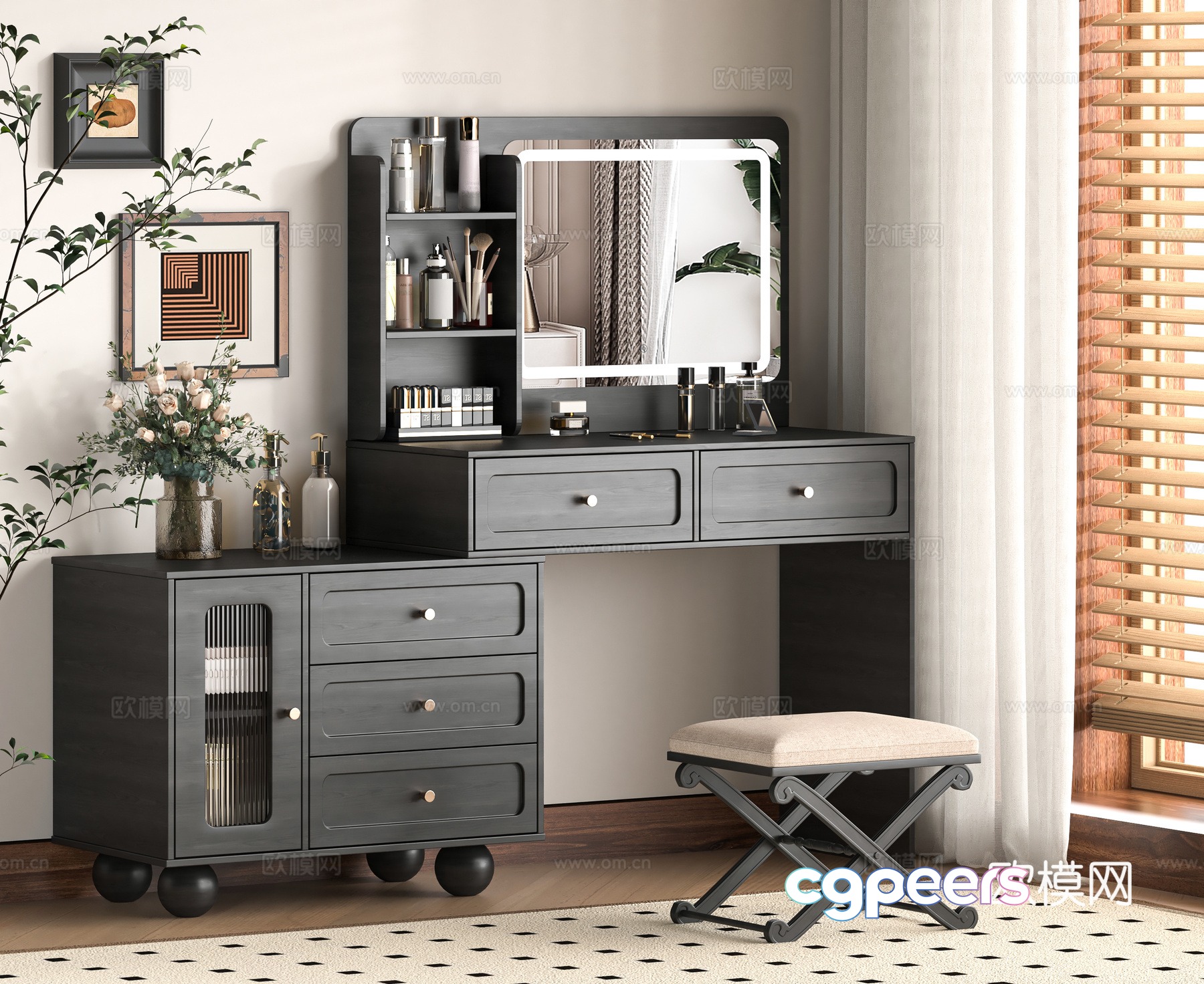 Modern dressing table 3d model Modern dressing table 3d model