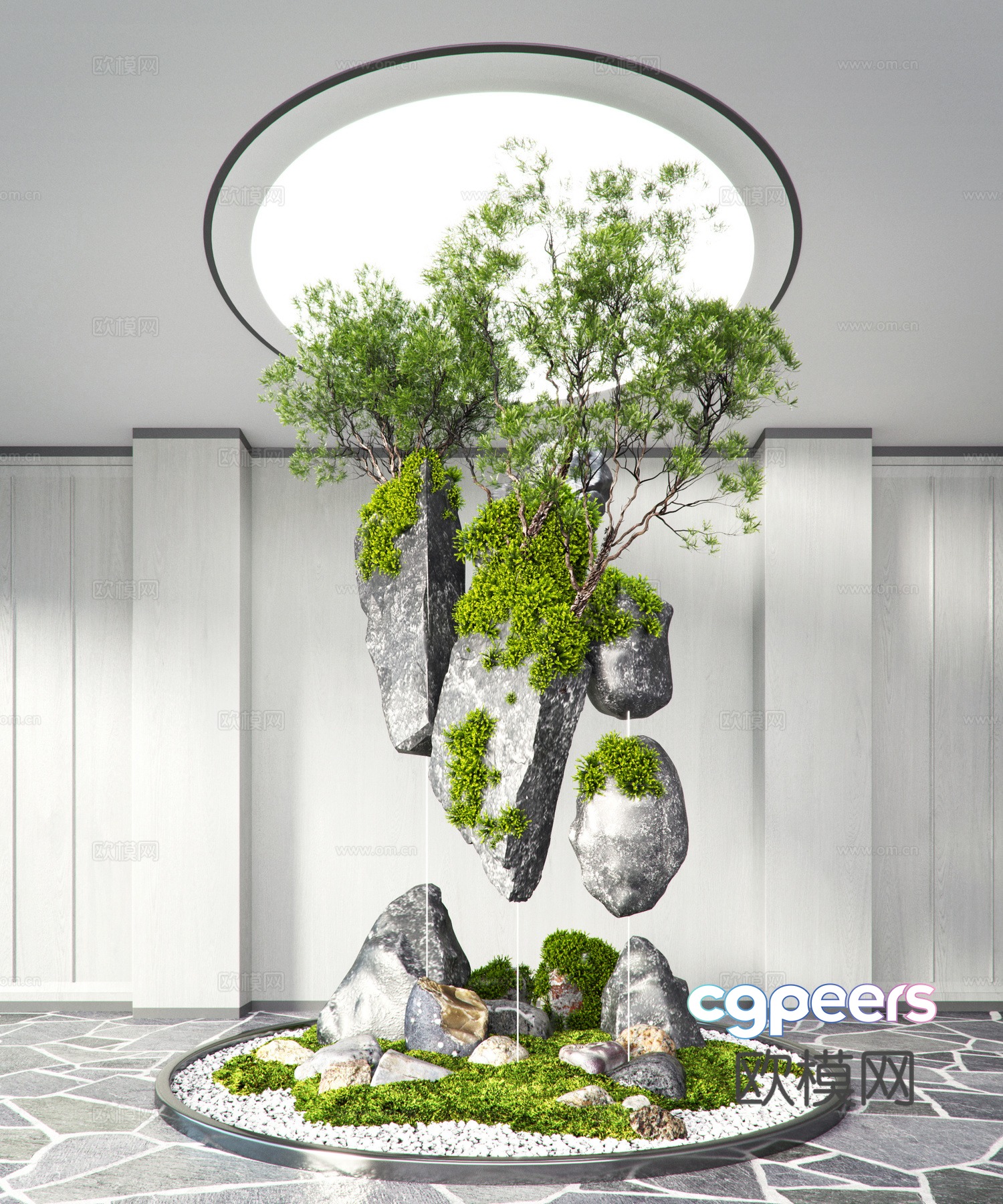 Modern indoor suspension device 3D model Modern indoor suspension device 3D model