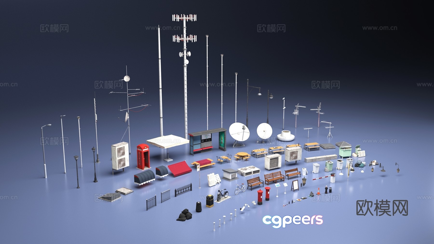 3D model of urban public facilities