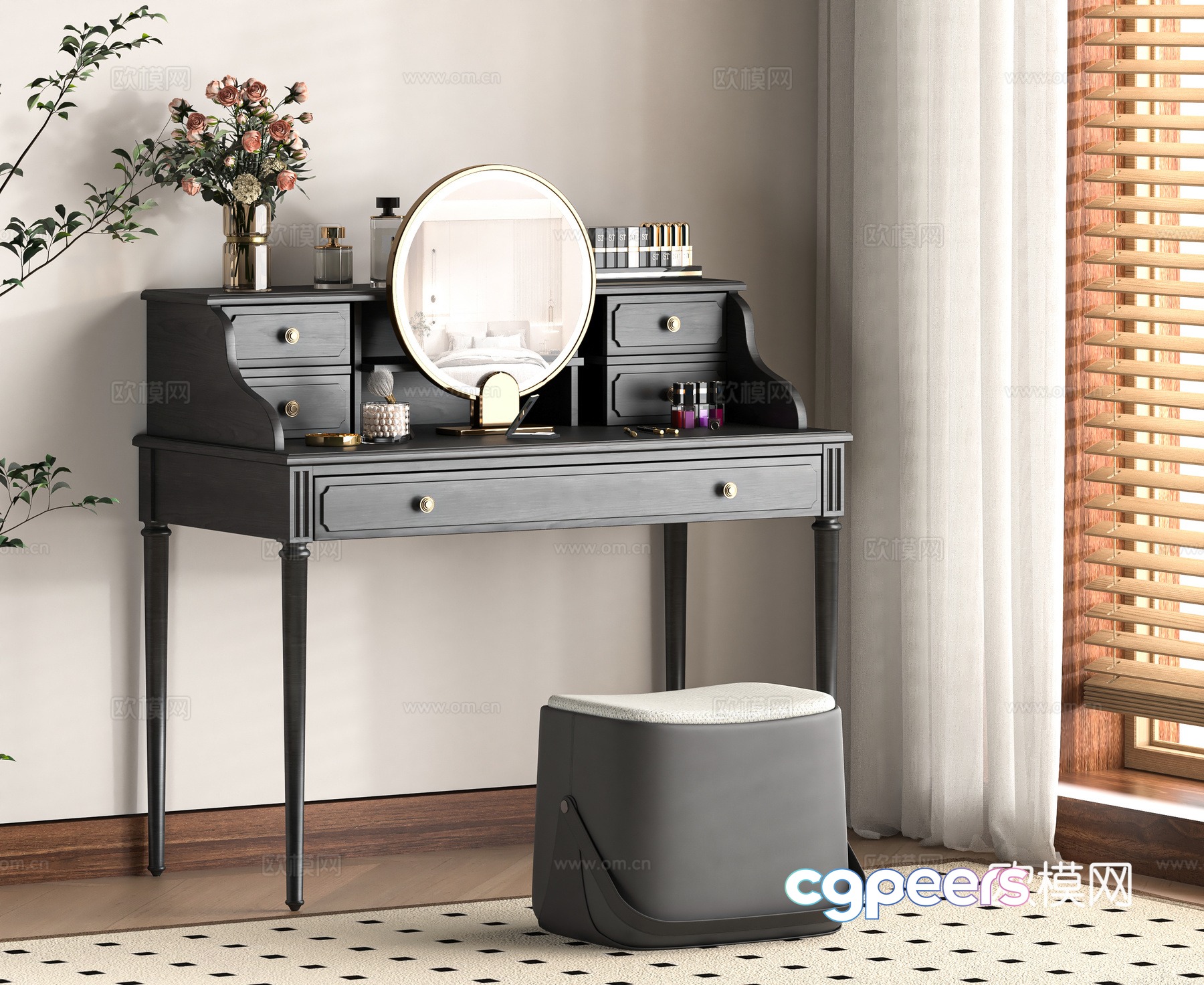 Modern dressing table 3d model Modern dressing table 3d model
