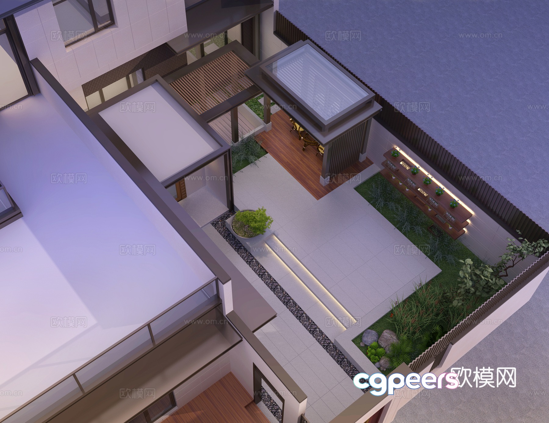 Modern villa garden landscape 3d model Modern villa garden landscape 3d model