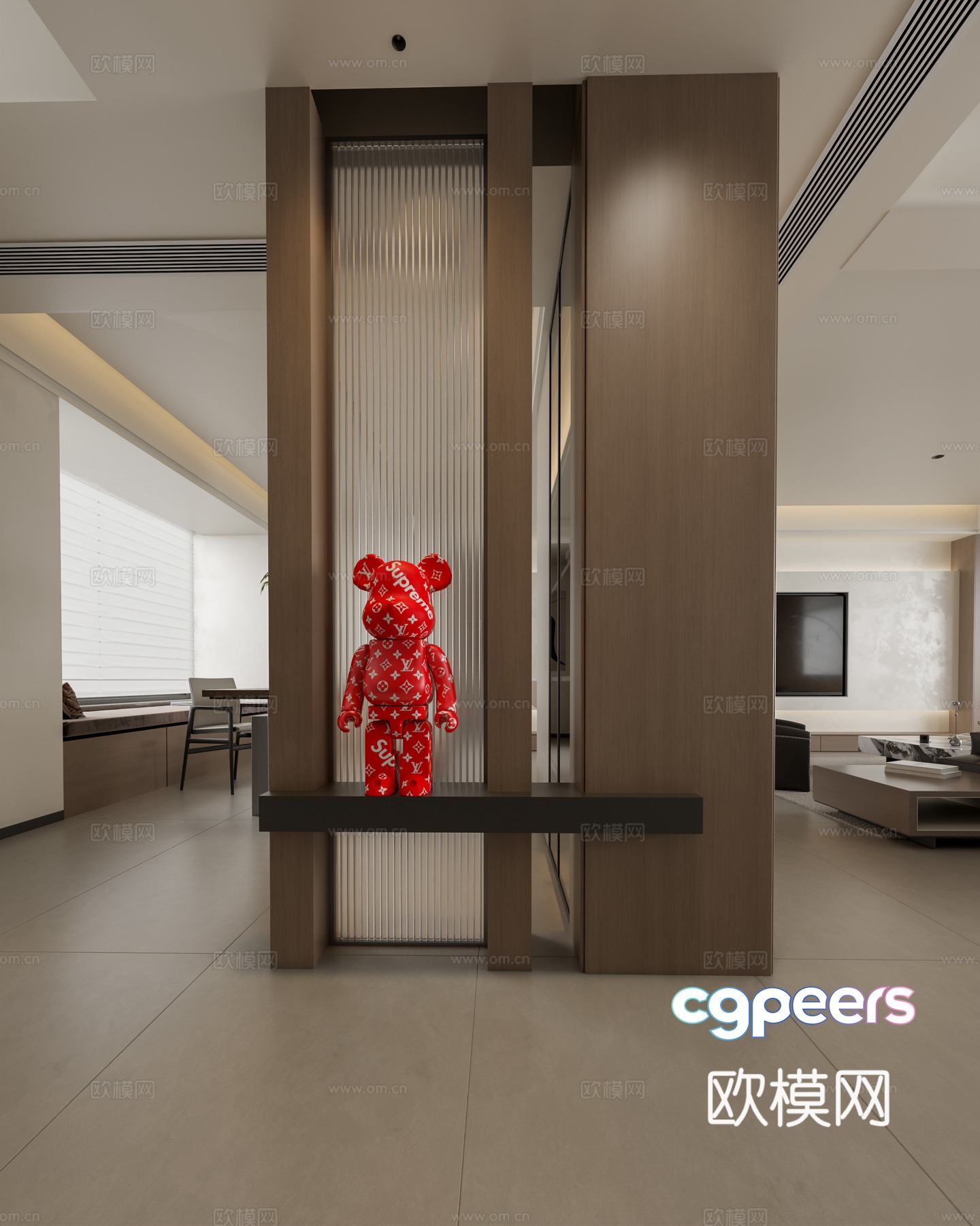 Modern entrance 3D model Modern entrance 3D model