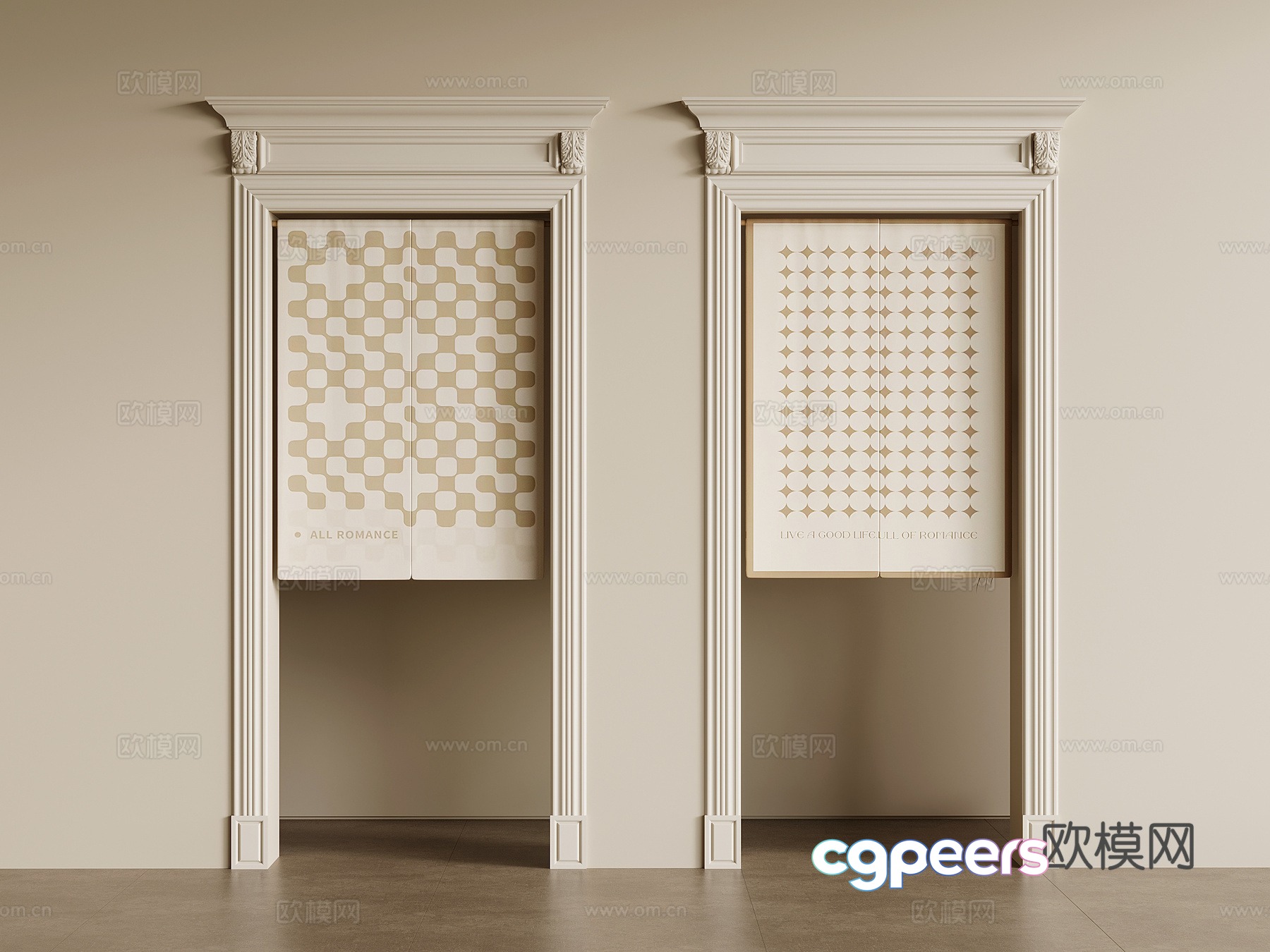 Door curtain French door curtain Door cover Door hole 3D model Door curtain French door curtain Door cover Door hole 3D model