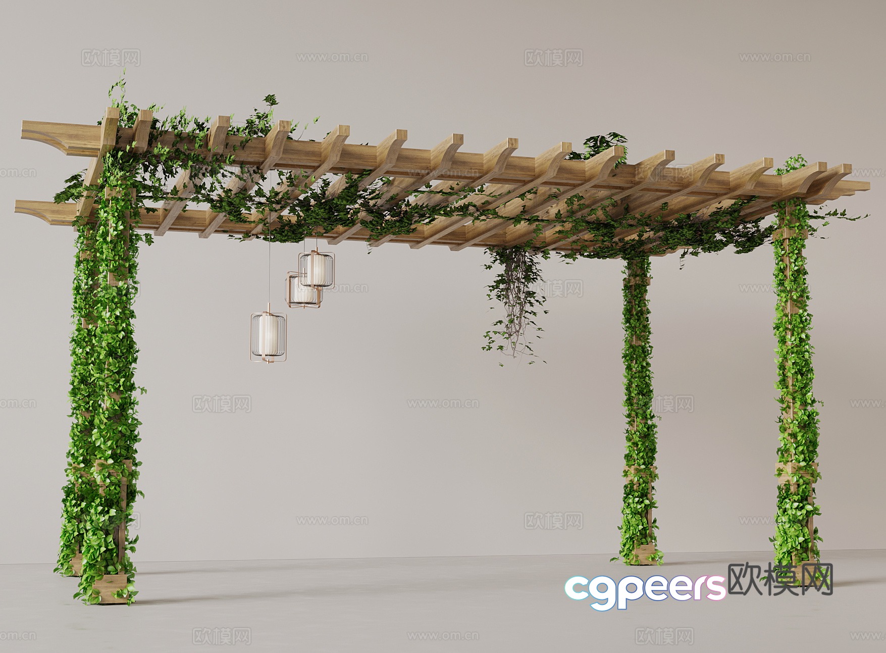 Modern wooden shelf grape rack 3d model Modern wooden shelf grape rack 3d model