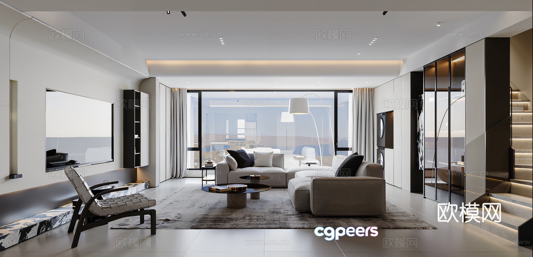 Modern living room 3d model Modern living room 3d model
