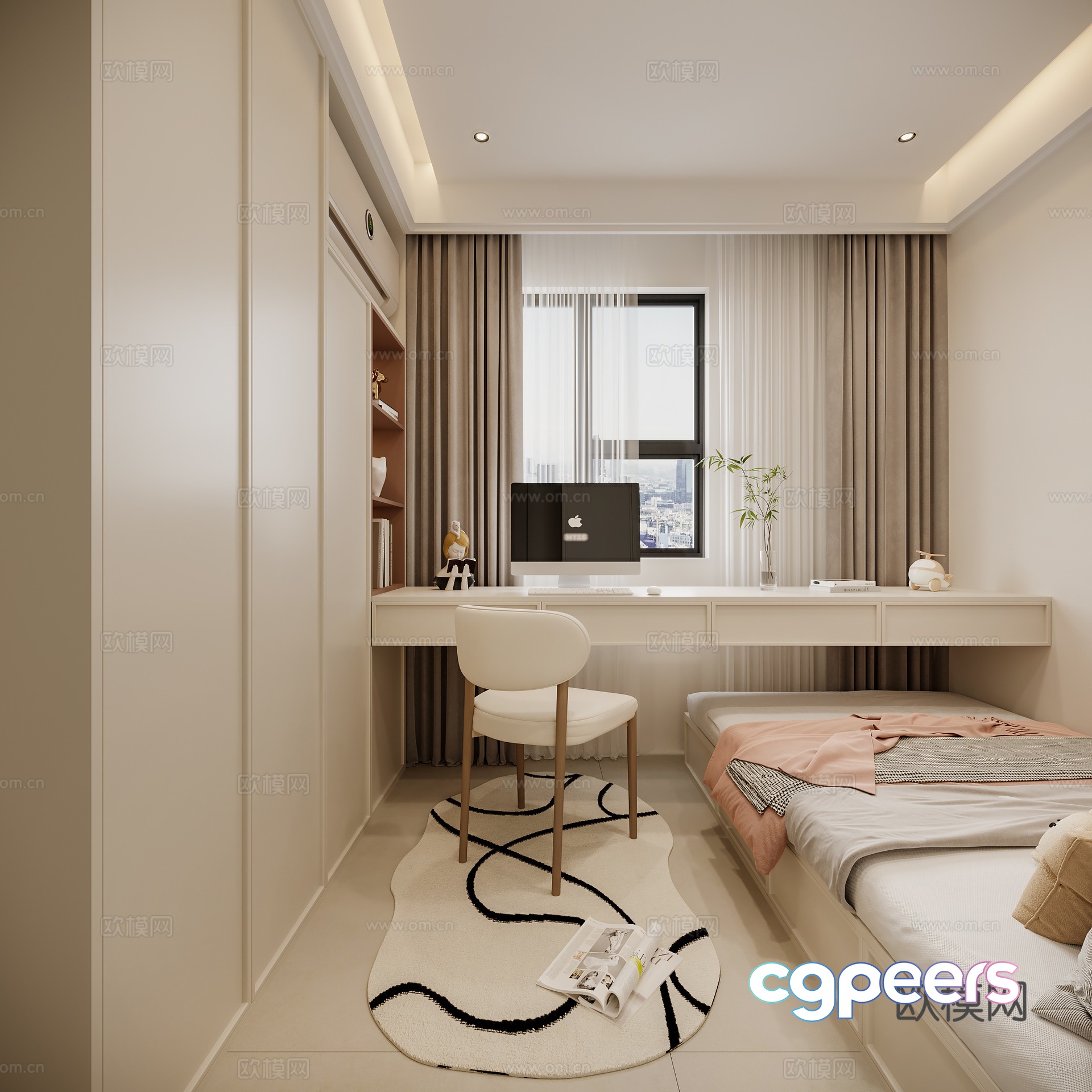 Modern daughter room tatami bedroom 3d model Modern daughter room tatami bedroom 3d model