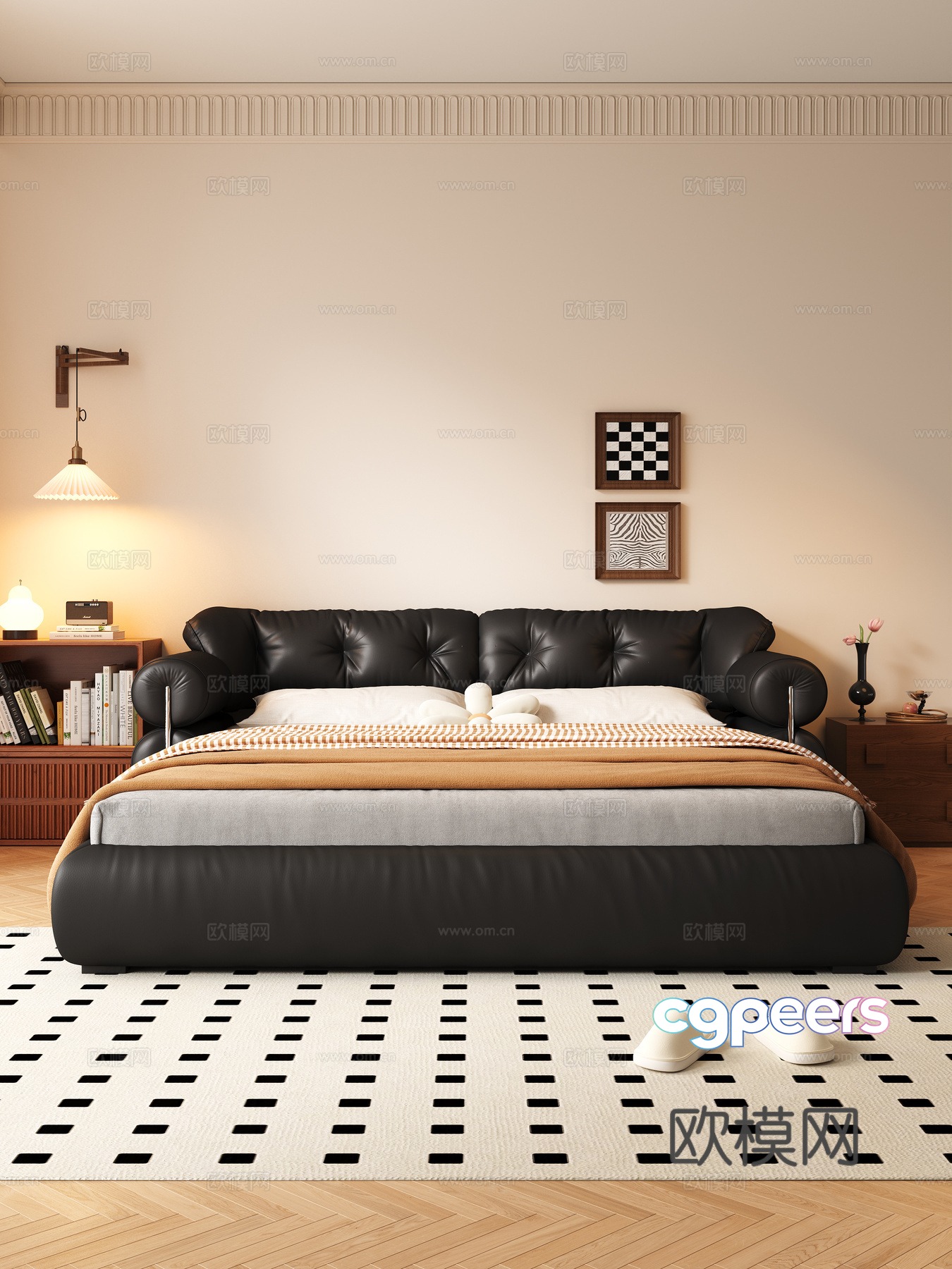 Middle-aged double bed 3D model Middle-aged double bed 3D model