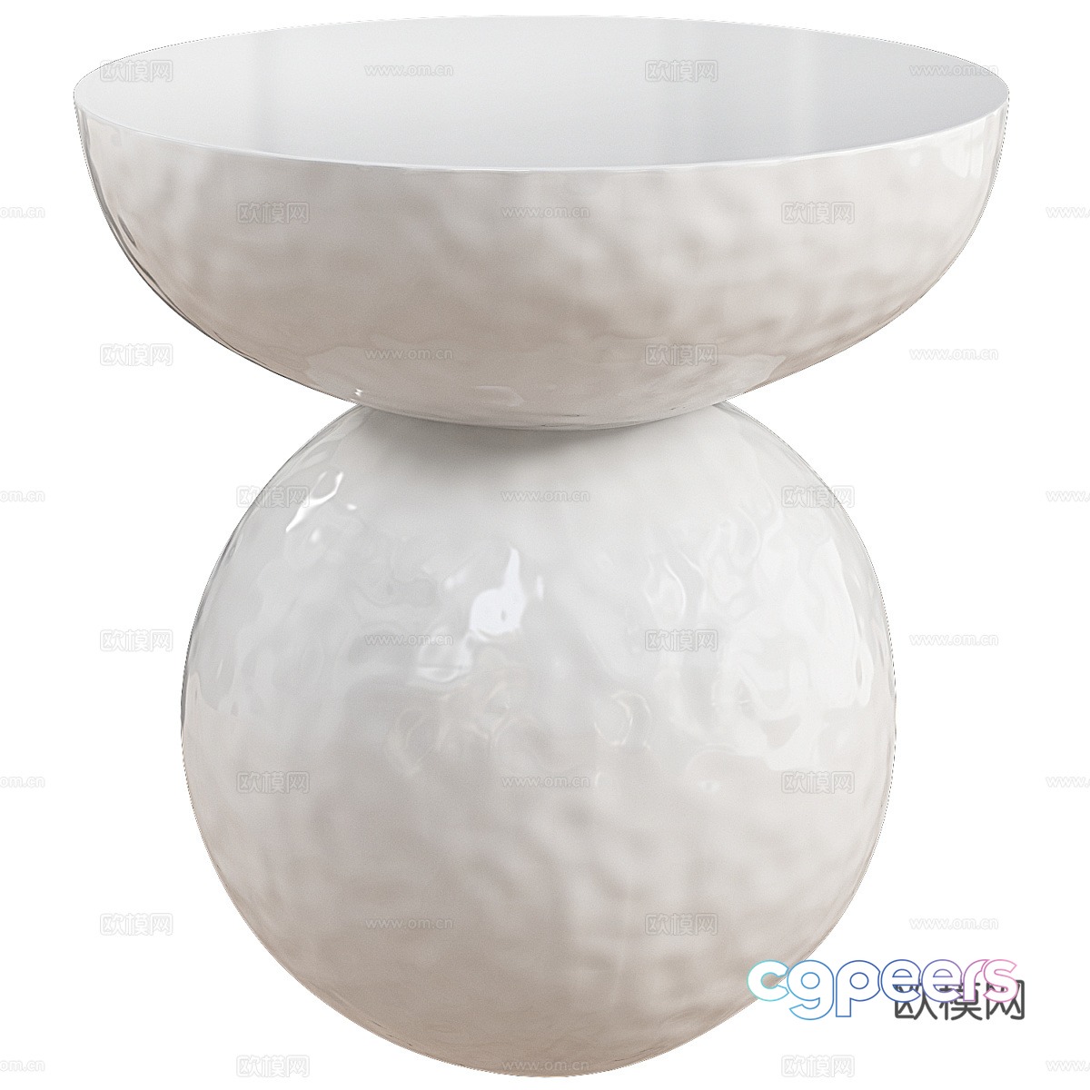 Modern creamy acrylic round edge 3d model Modern creamy acrylic round edge 3d model