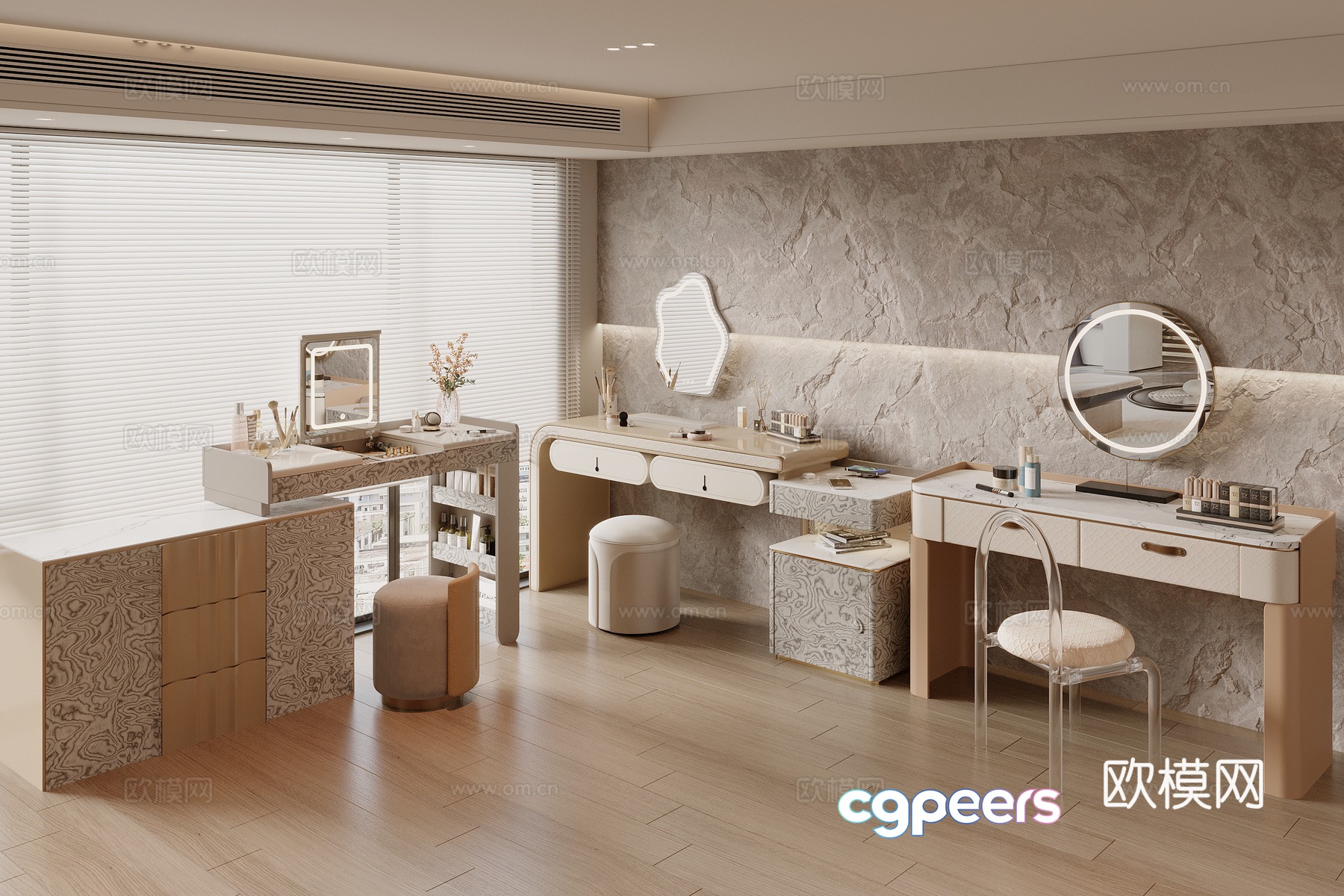 Modern dressing table 3d model Modern dressing table 3d model