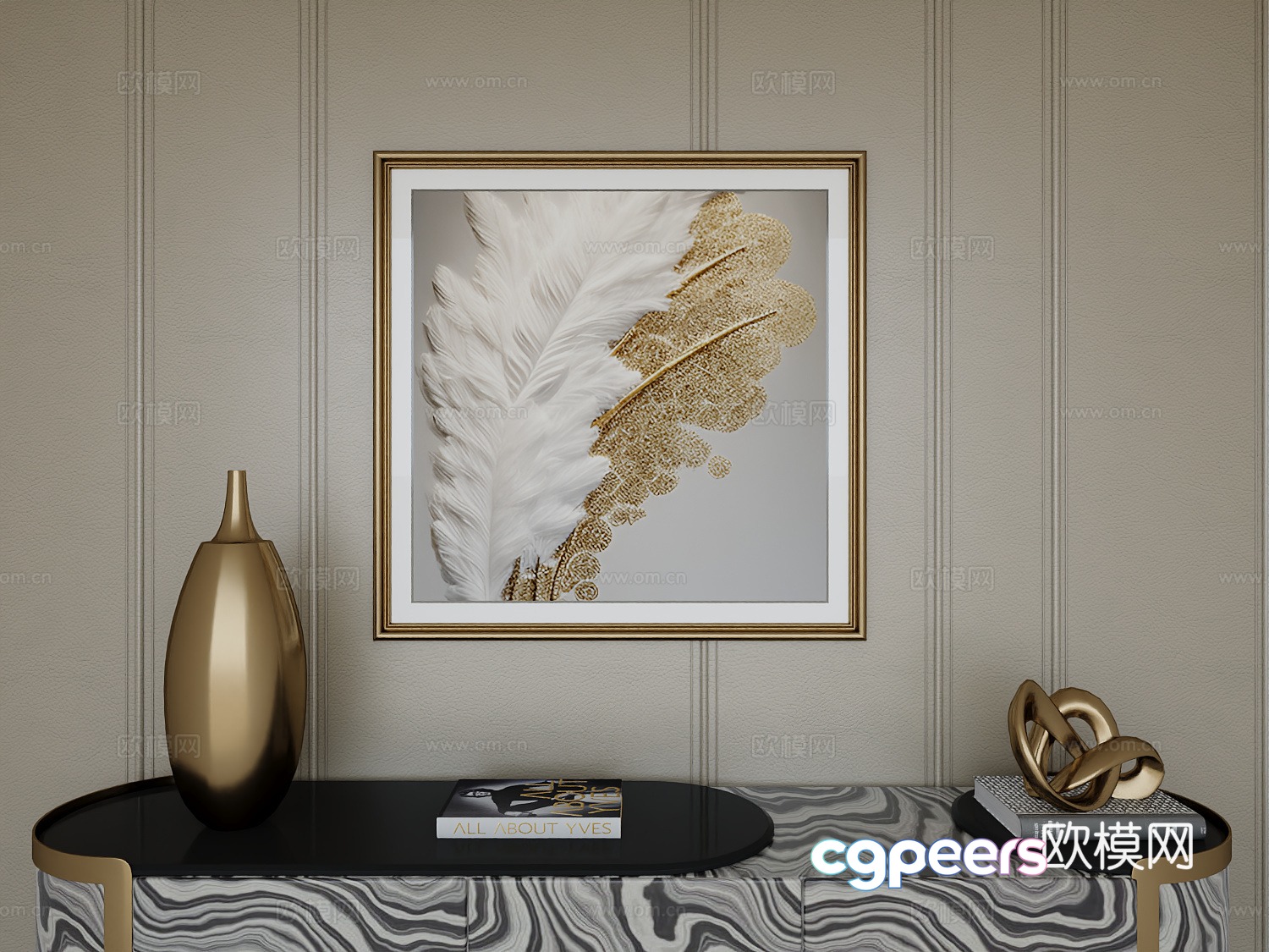 Italian light luxury high-end hanging painting 3D model Italian light luxury high-end hanging painting 3D model